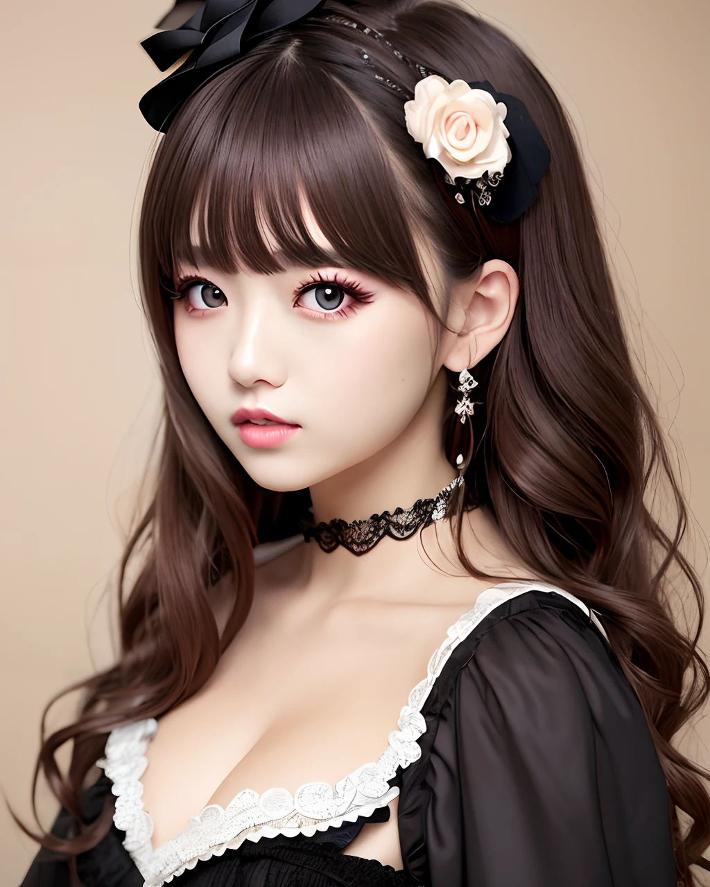 Beautiful woman with wavy long hair
Japan Double Eyelid ta Fashion