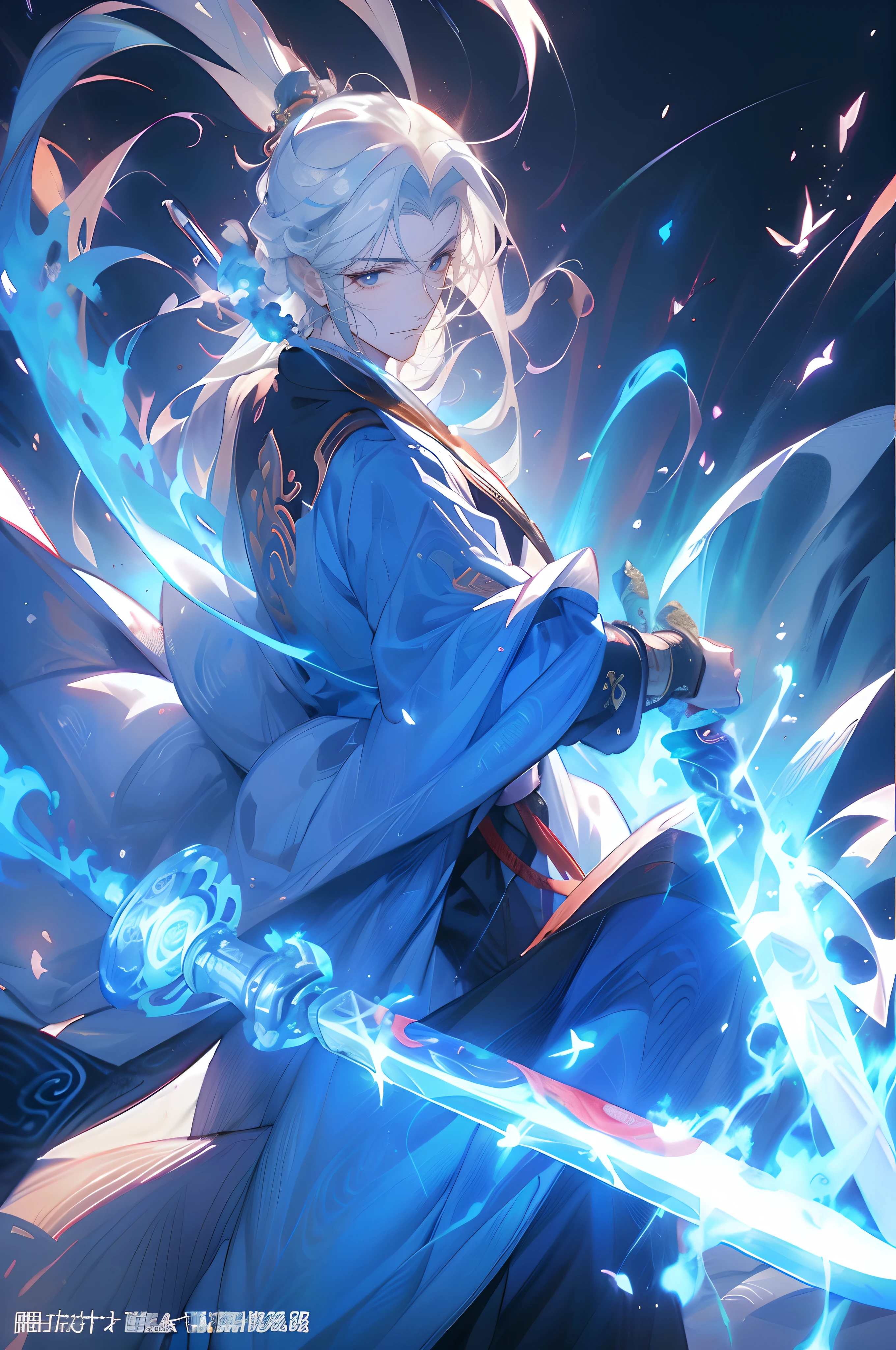 Close-up of a man，with a determined look in his eyes，Handsome figure painting，It has a masculine taste，Man Guwitz，Guviz-style artwork，White-haired god，Yang J，Guvitz at the Pixiv Art Station。