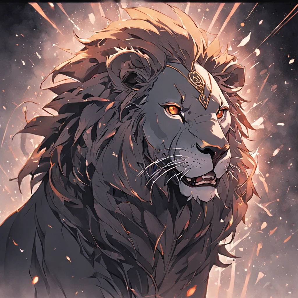 "Chicano tattoo with intricate details and bold lines, showcasing a lion in black and gray, perfectly balanced using the golden ratio."