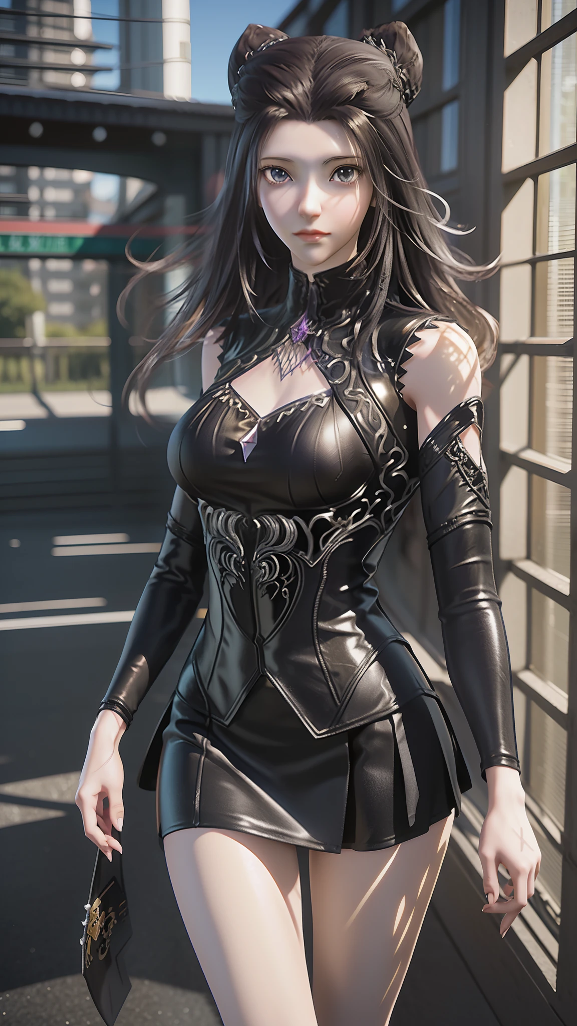 anime - style image of a woman in a short skirt and jacket, Smooth anime CG art, made with anime painter studio, Realistic anime 3 D style, photorealistic anime girl rendering, drawn in anime painter studio, Photorealistic anime, anime styled 3d, 3 d anime realistic, maya fey from ace attorney, Makoto Shinkai. High detail, anime realism style