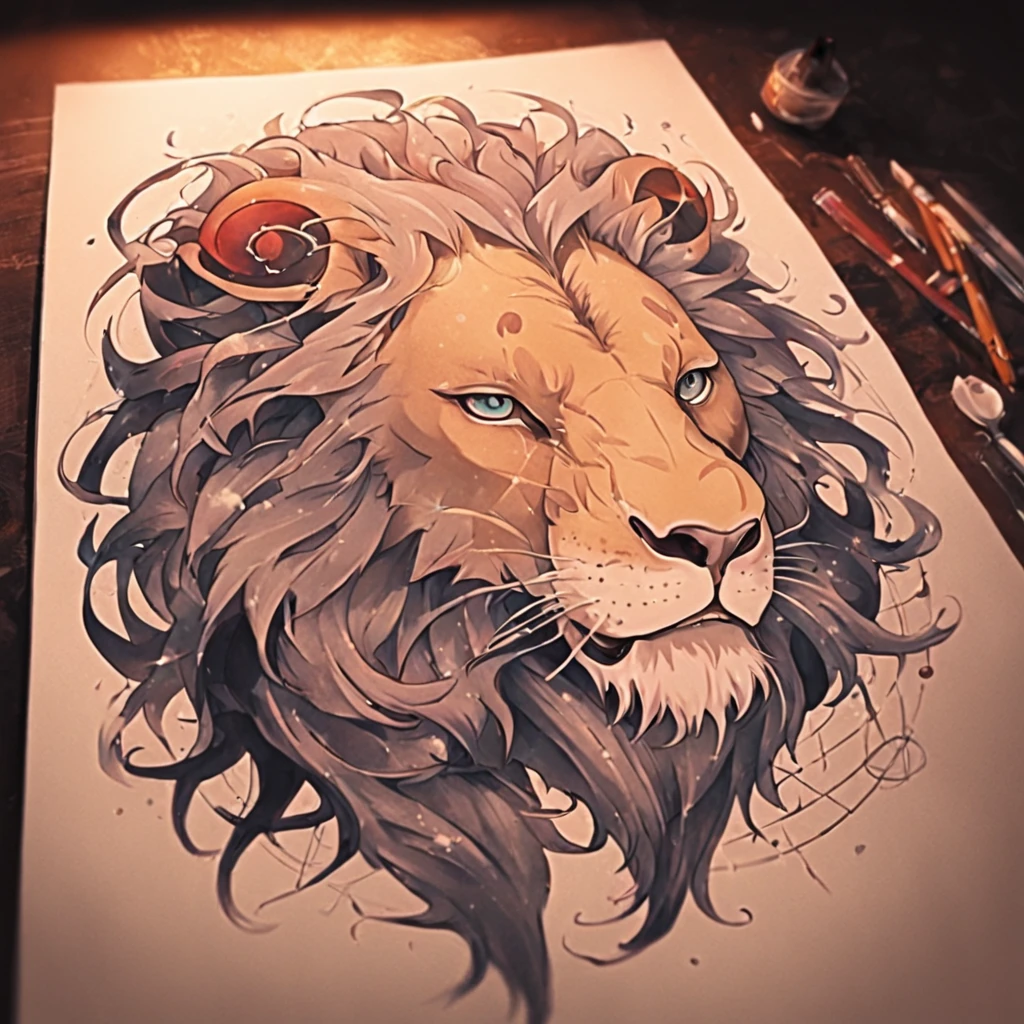 Chicano tattoo、Lion tattoo、Black and gray tattoo、the golden ratio,sketch