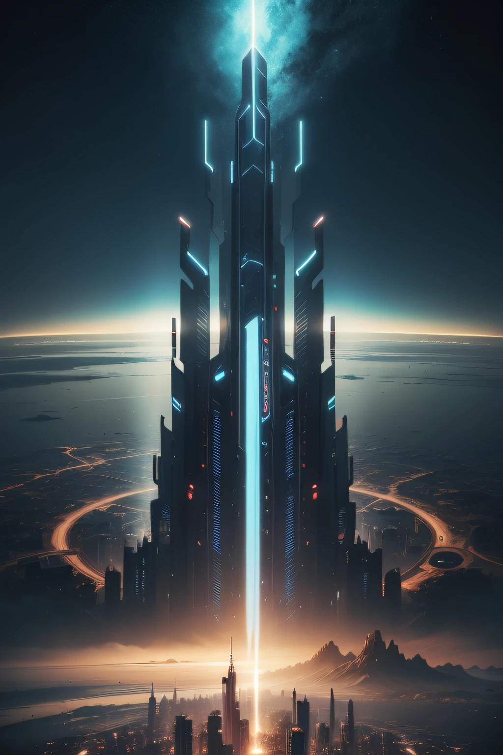 cidade futuristica scifi upscade hd 4k