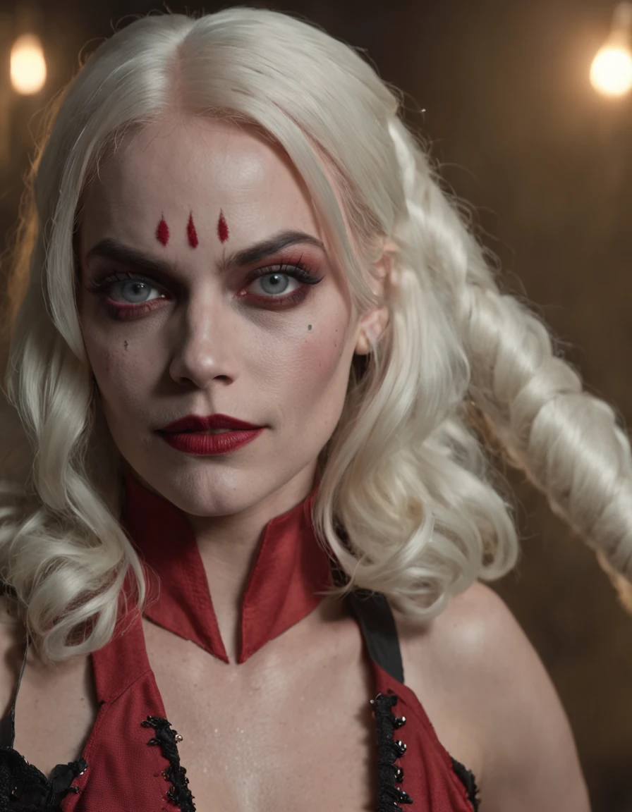 Margot Robbie as Harley Quinn in Suicide Squad, corpo inteiro, soft-lighting, dinamic angle, lifelike lighting, foto de Robert Adams, (textura natural da pele, hiper-realismo, luz suave, ju: 1.2), (detalhes intrincados: 1.12), Obra-prima HDR, melhor qualidade, (foto altamente detalhada: 1.1), 8k, fotorrealista, (NSFW)