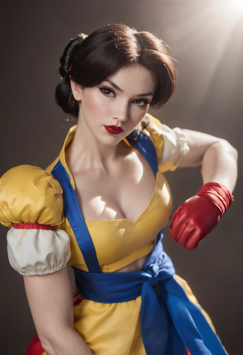 portrait, Snow White as street fighter character, super nintendo, Chun Li