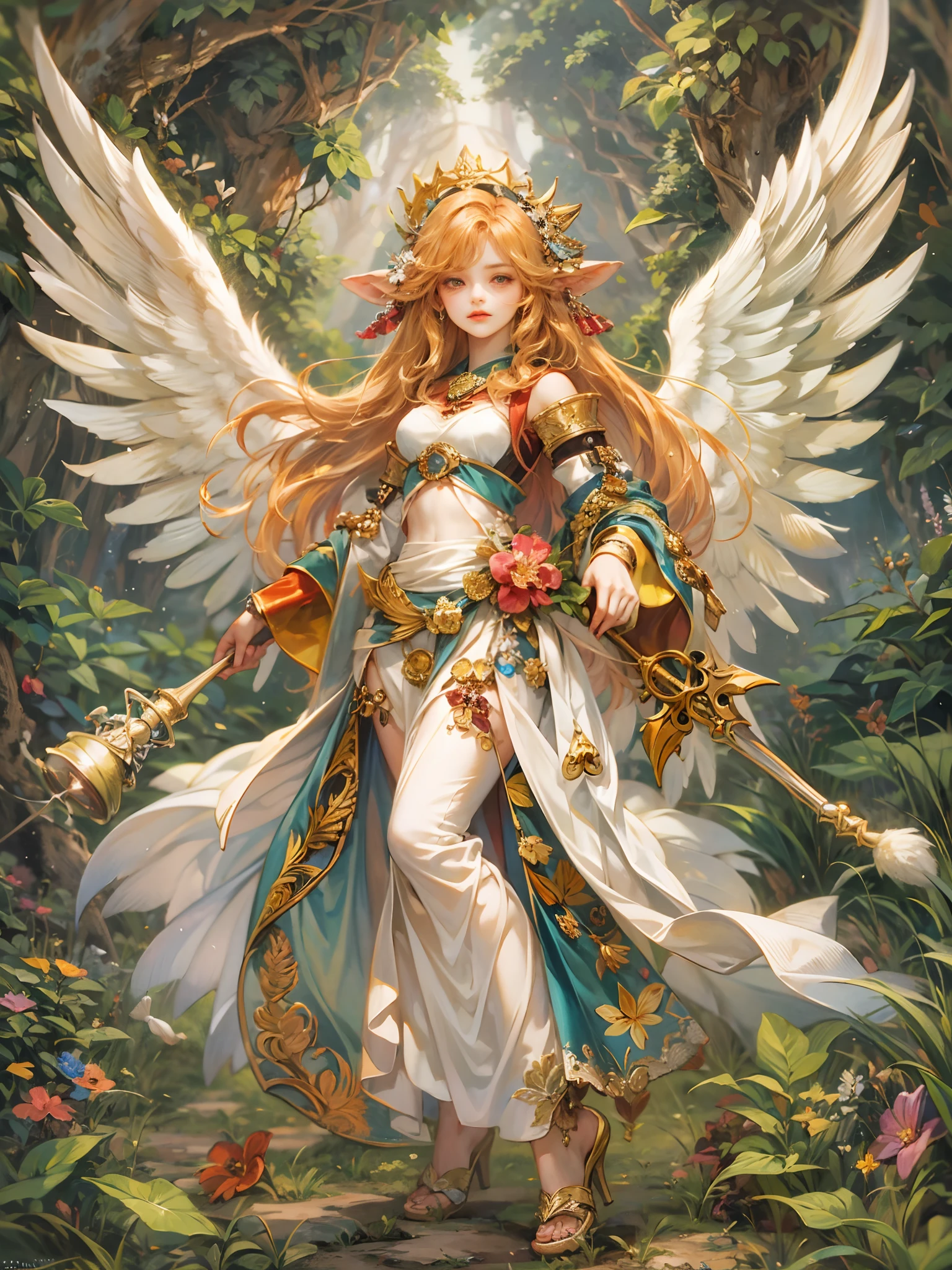 (absurdres, highres, ultra detailed, HDR), masterpiece, best quality, legend of mana character, detailed character, an angel