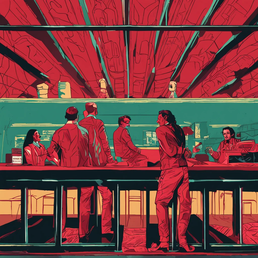 um Anonymous, capa vermelha, rosto obscuro, Cybernate, Movie Scene, color palette that conveys exotic
