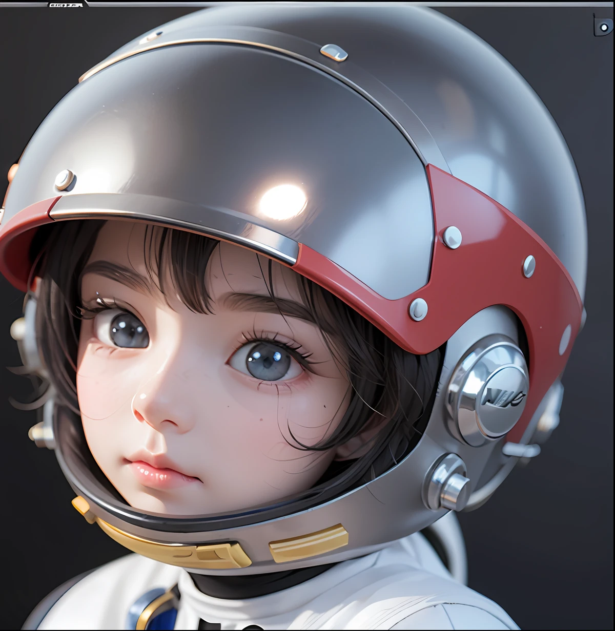 There is a little doll with helmet and helmet, cute 3d rendering, little astronaut looking up, portrait anime space cadet boy, cute 3d anime boy rendering, cute detailed digital art, male explorer mini cute boy, 3d rendering stylized, 3d rendered character art 8k, cute digital painting, anime style 3d, super detailed rendering