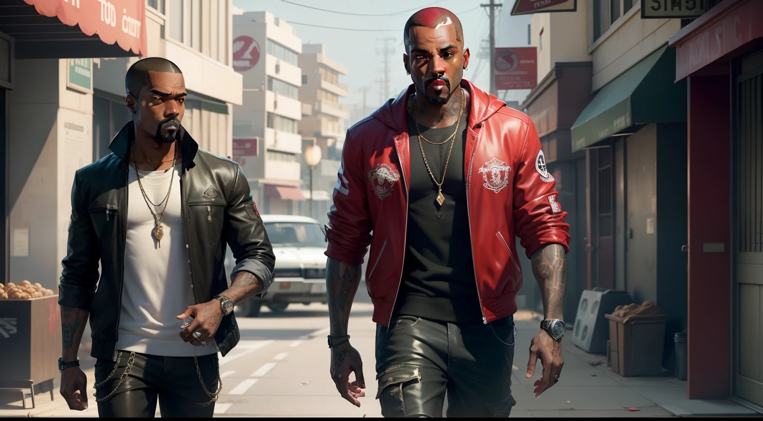 There's a man holding a gun on a wooden deck, gta personagem, Como o protagonista de GTA 5, Estilo de GTA V, como um personagem de gtav, Kanye West em GTA v, drake em gta v, gta5 estilo, gta v personagem, empunhando fuzil de assalto, Snoop Dogg em GTA V, gta 5 tom de pele, Jesse Pinkman em GTA v, Red hair