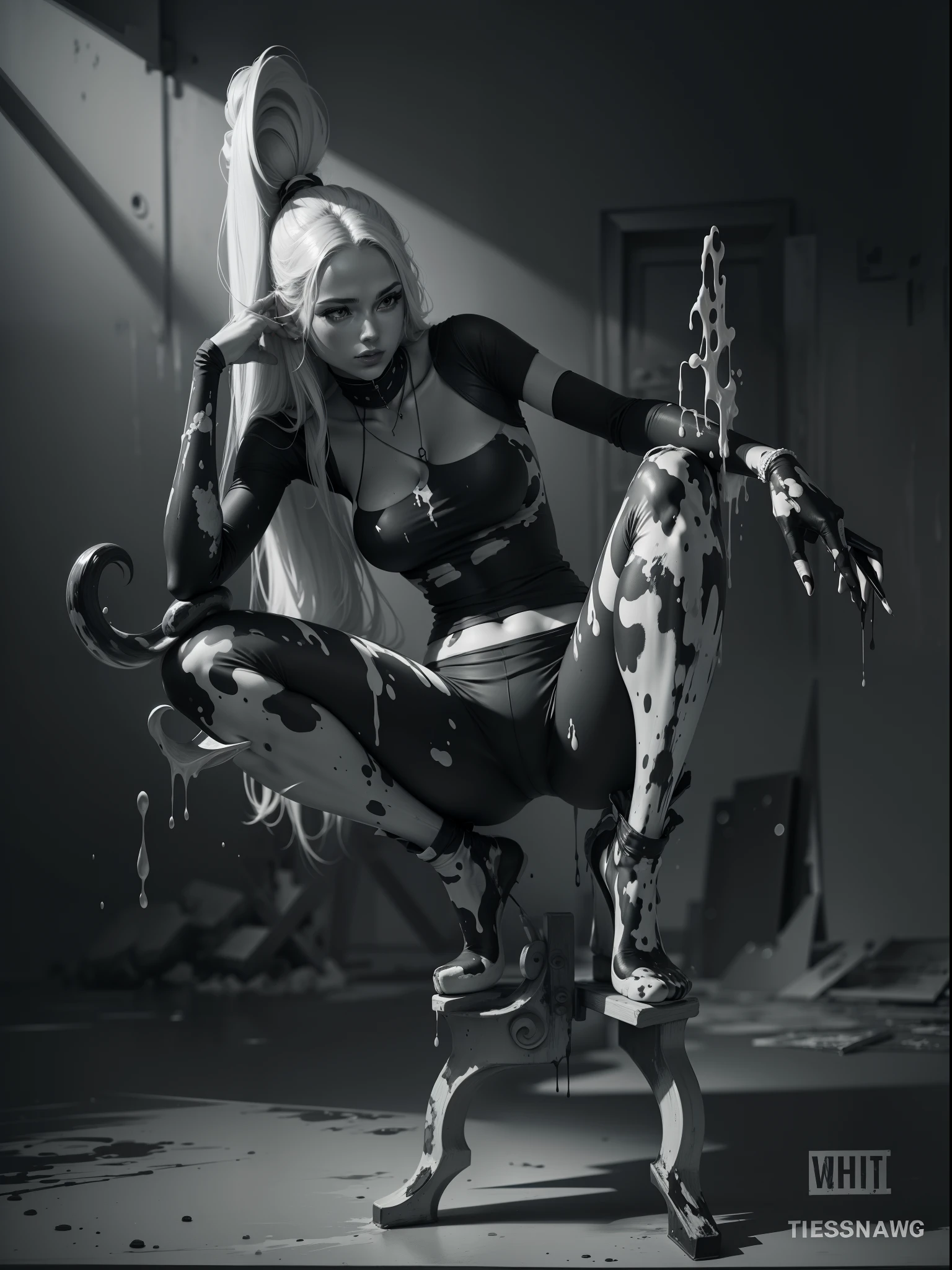 Black and white painting,