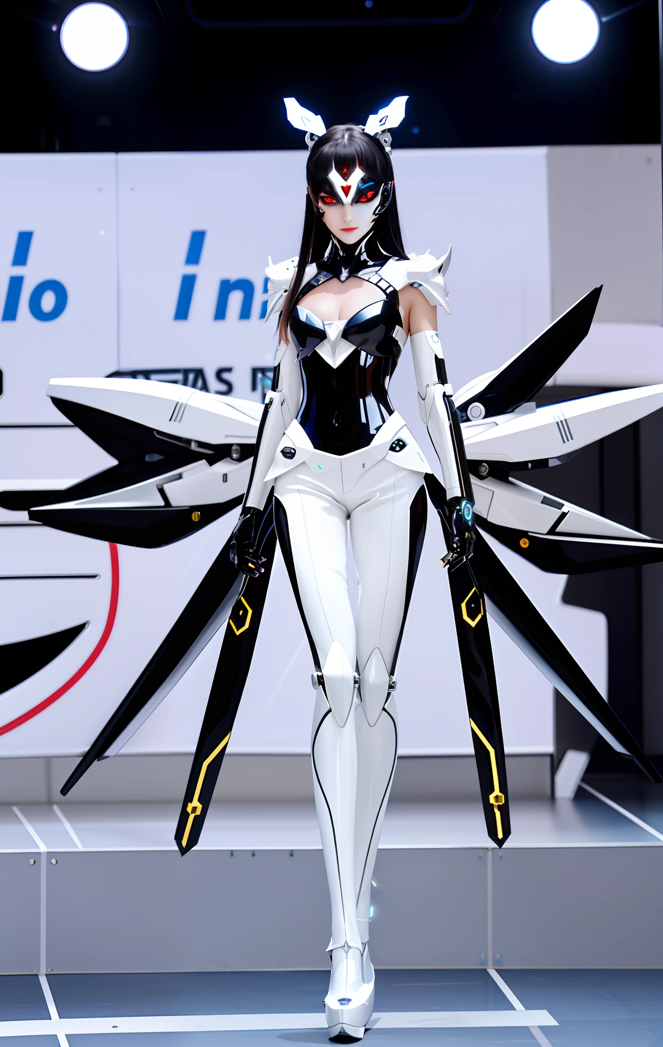 "robot face, sleek metallic design, futuristic aesthetic, glowing eyes, intricate details, sharp edges, high-tech features"