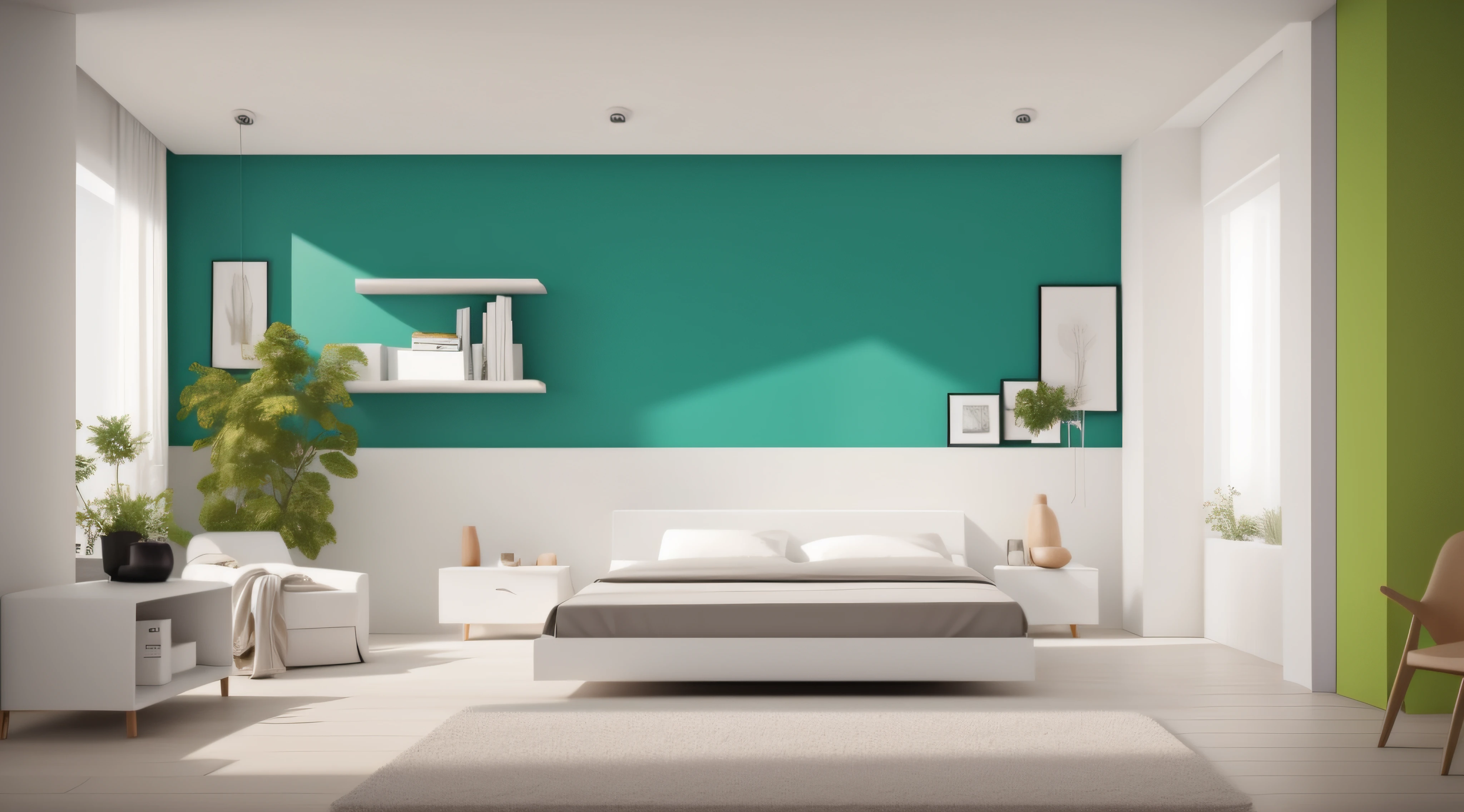 A minimalist wall with a bright color