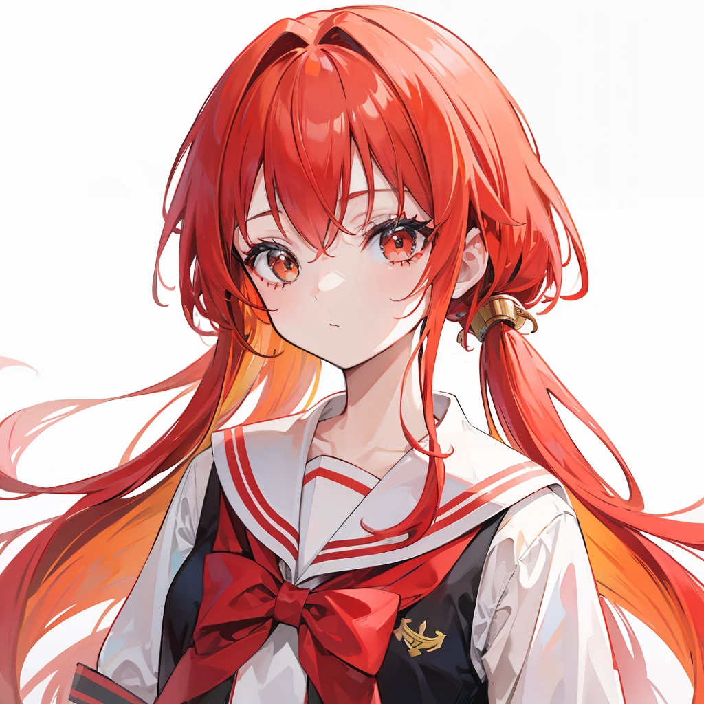 The red-and-yellow-haired maiden wears a sailor suit