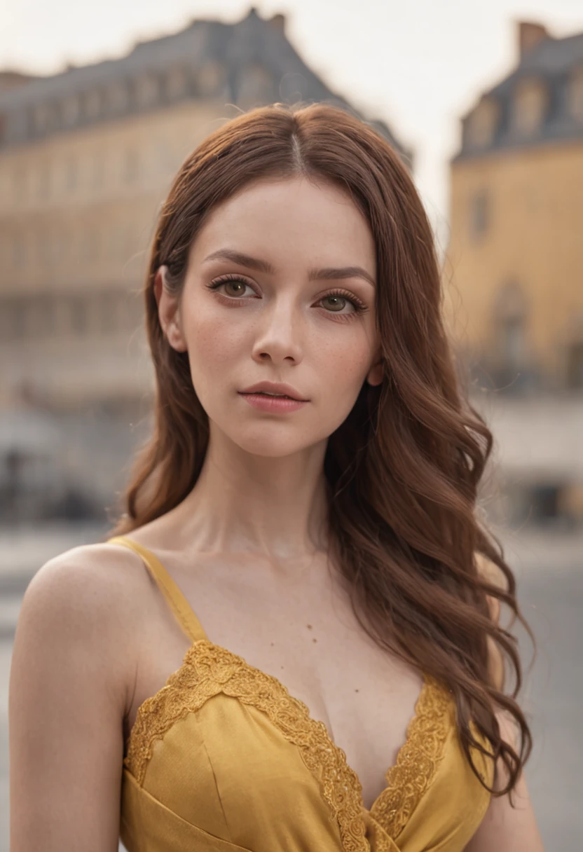 (dreads_hairstyle:1.3),woman posing for a photo, wearing elegant, yellow dress, good hand,4k, high-res, masterpiece, best quality, head:1.3,((Hasselblad photography)), finely detailed skin, sharp focus, (cinematic lighting), night, soft lighting, dynamic angle, [:(detailed face:1.2):0.2],(((futuristic city))),