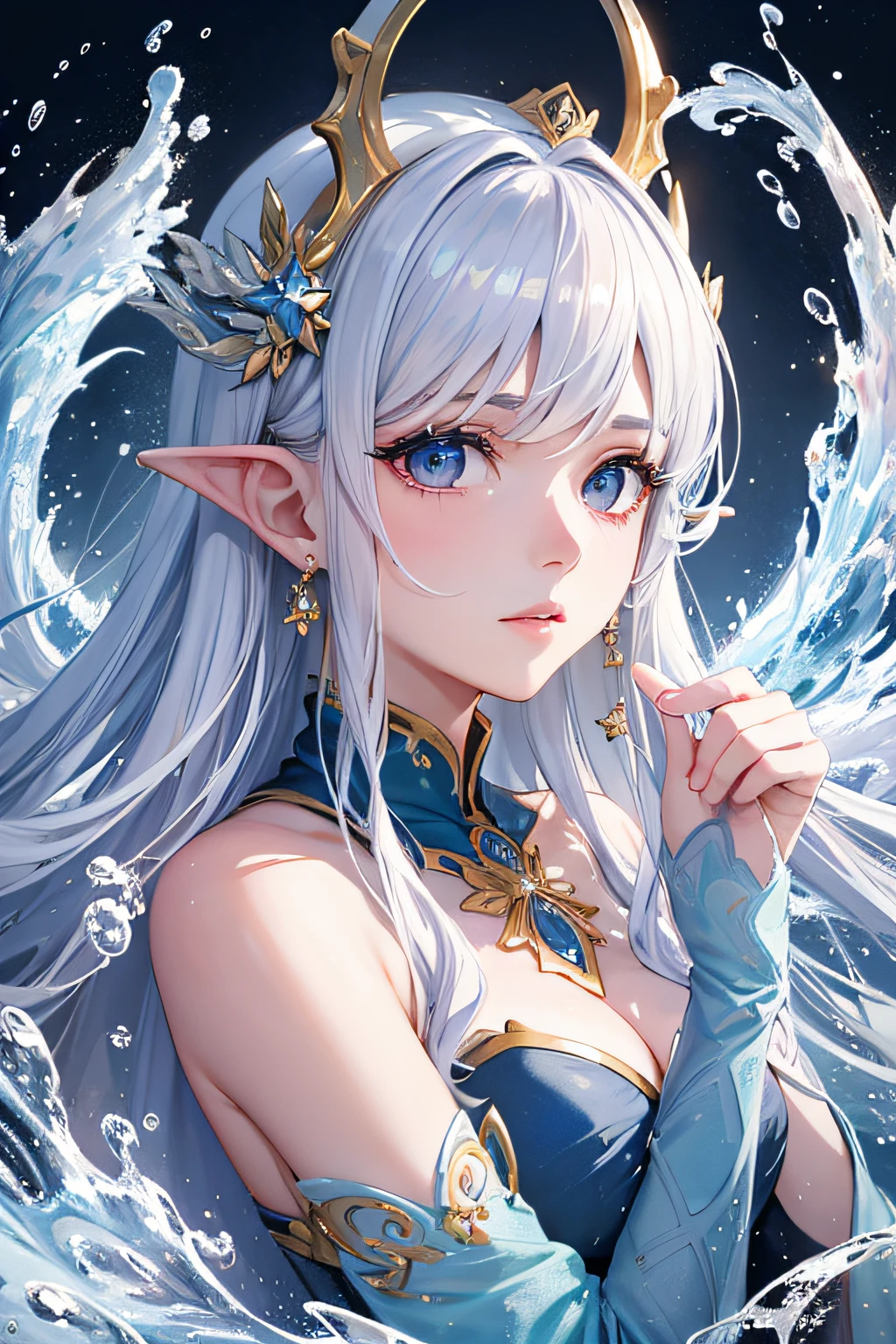 ((1 male)),(((masterpiece))), best quality, highly detailed,extremely detailed CG unity 8k wallpaper,illustration, red eyes, short silver hair, pointy ears, vampire, wet, partially submerged,  necklace, hair flower, ocean, snow, ice, full body shot, high close up, highly detailed, center frame, sharp focus, looking at viewer,comic,,((1 male)),(((masterpiece))), best quality, highly detailed,extremely detailed CG unity 8k wallpaper,illustration, red eyes, short silver hair, pointy ears, vampire, wet, partially submerged,  necklace, hair flower, ocean, snow, ice, full body shot, high close up, highly detailed, center frame, sharp focus, looking at viewer,comic,,