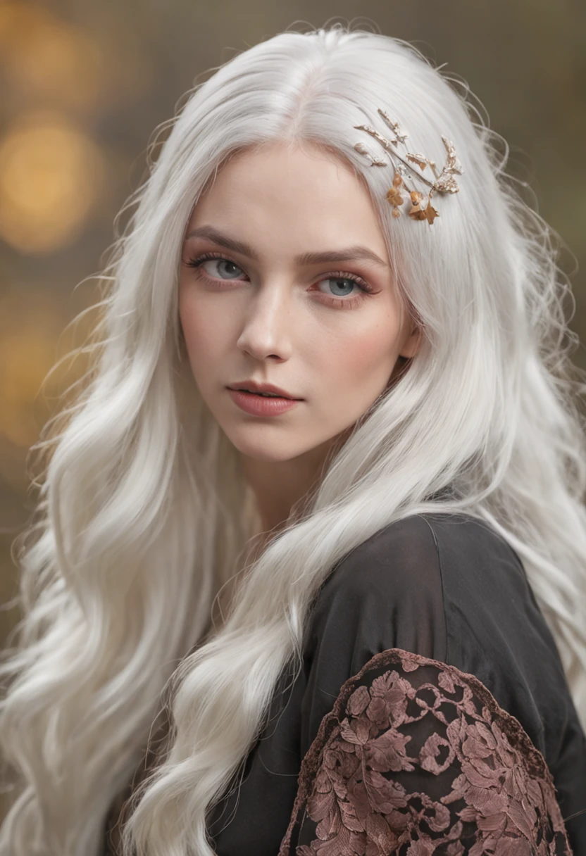 (masterpiece), (best quality:1.0), (ultra highres:1.0), portrait, 1 girl, detailed beautiful, face focus, tomboy, skinny, very long hair, norway face, wallpaper 8k, (white colorful hair), beautiful woman, makeup, tight leggings, full body