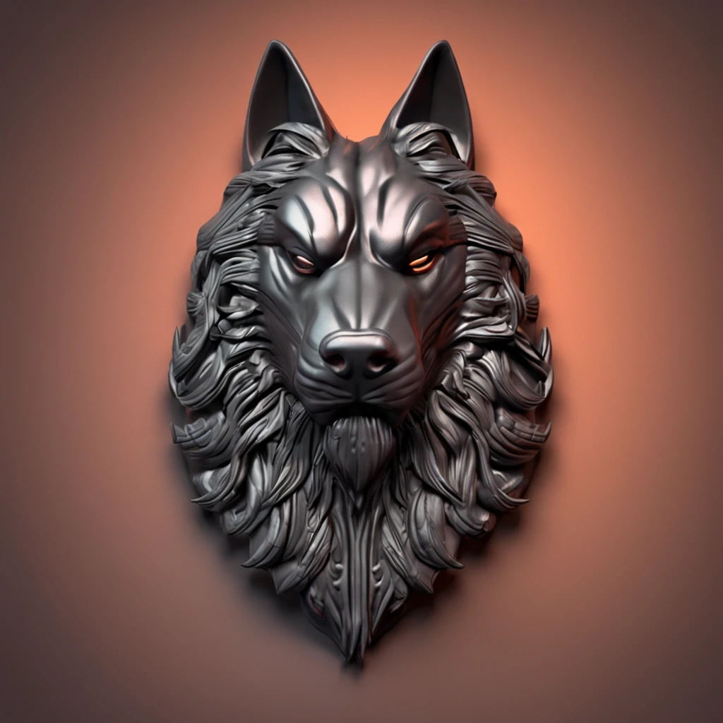 lobo preto desenho 3d estilo filme buck