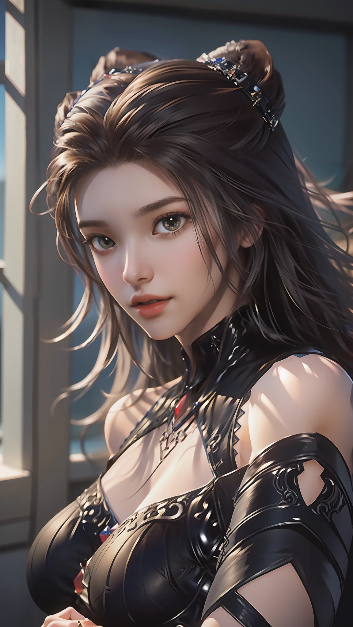 Best quality, masterpiece, ultra high res, (photorealistic:1.4), raw photo, 1girl, off shoulder, cinematic lighting