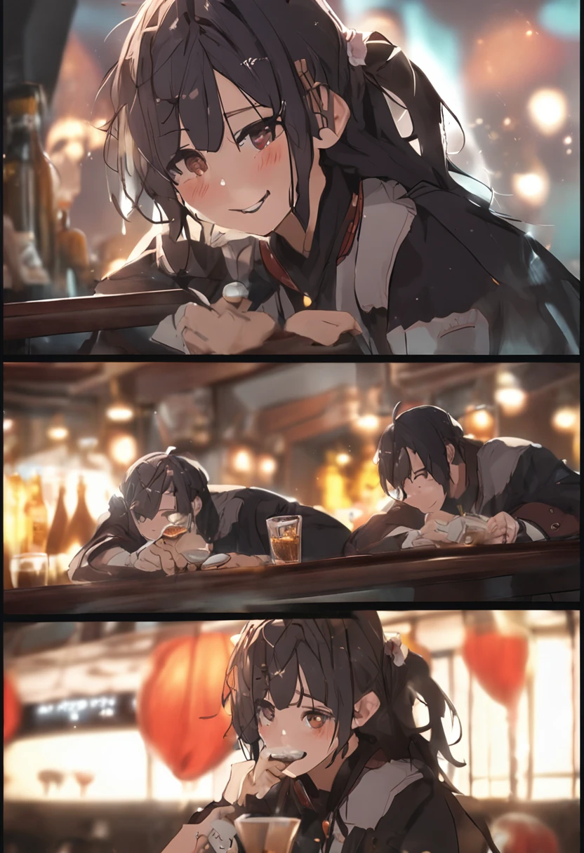 masterpiece, Highest quality, 酒場で祝うMedieval騎士のグループ, Fantasy, Medieval, night, Dynamic pose, beautiful detaileded brilliance((Four people of four different races sitting around a round table)), They are happy and smiling, Beer on the table, (((Four people toasting with beer mugs)))+++, ((Four people holding beers))++, break 4 people are mixed gender,All smiles , Happy atmosphere, break, detailed, Realistic, 4k highly detaileded digital art, Octane Rendering, Bioluminescence, break 8K resolution concept art, realism, Learning Map, Official Art, figure, Ligne Claire, (nice_color), Perfect composition, Absurd, Fantasy, concentrated, Three-part method