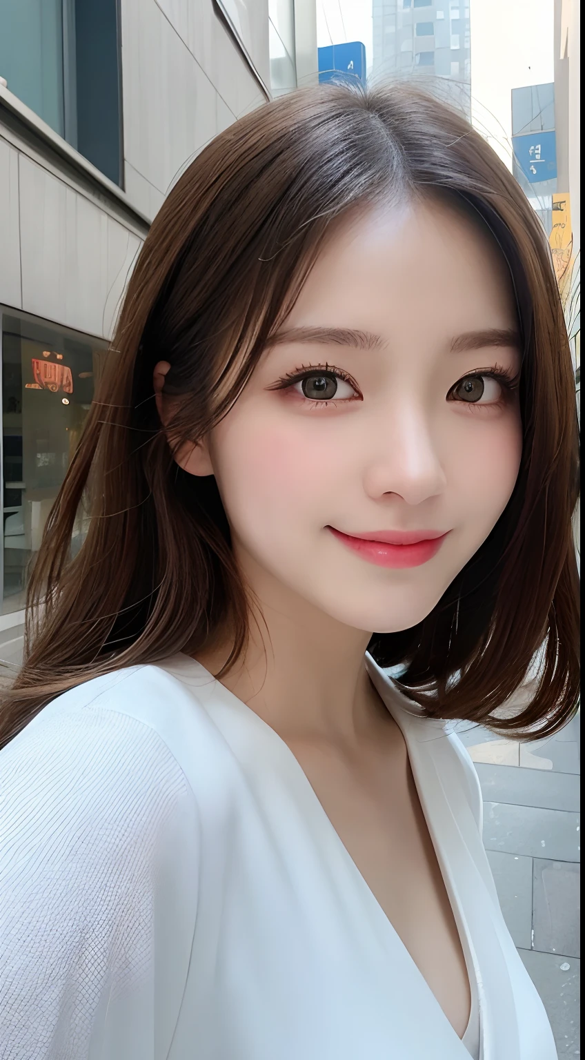masutepiece, Best Quality, Illustration, Ultra-detailed, finely detail, hight resolution, 8K Wallpaper, Perfect dynamic composition, Beautiful detailed eyes, classy winter clothes,Medium Hair,Small breasts natural color lip, Bold sexy poses,Smile,Aoyama Street、20 years girl、Cute、Sexy shot looking at camera,natta,Beautiful detailed face,Classy face,Perfect and beautiful face,slim face and body