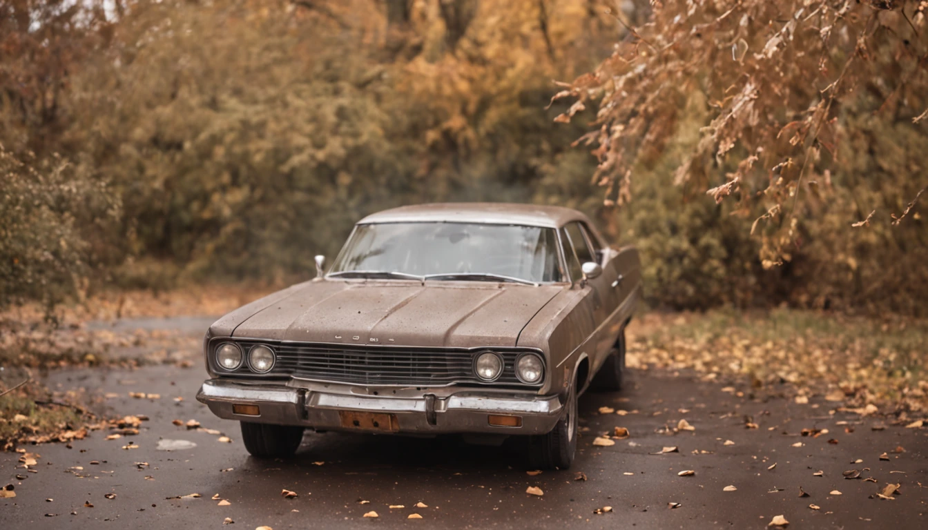 A man washes a flying saucer, autumn, november, UFOs at the car wash
