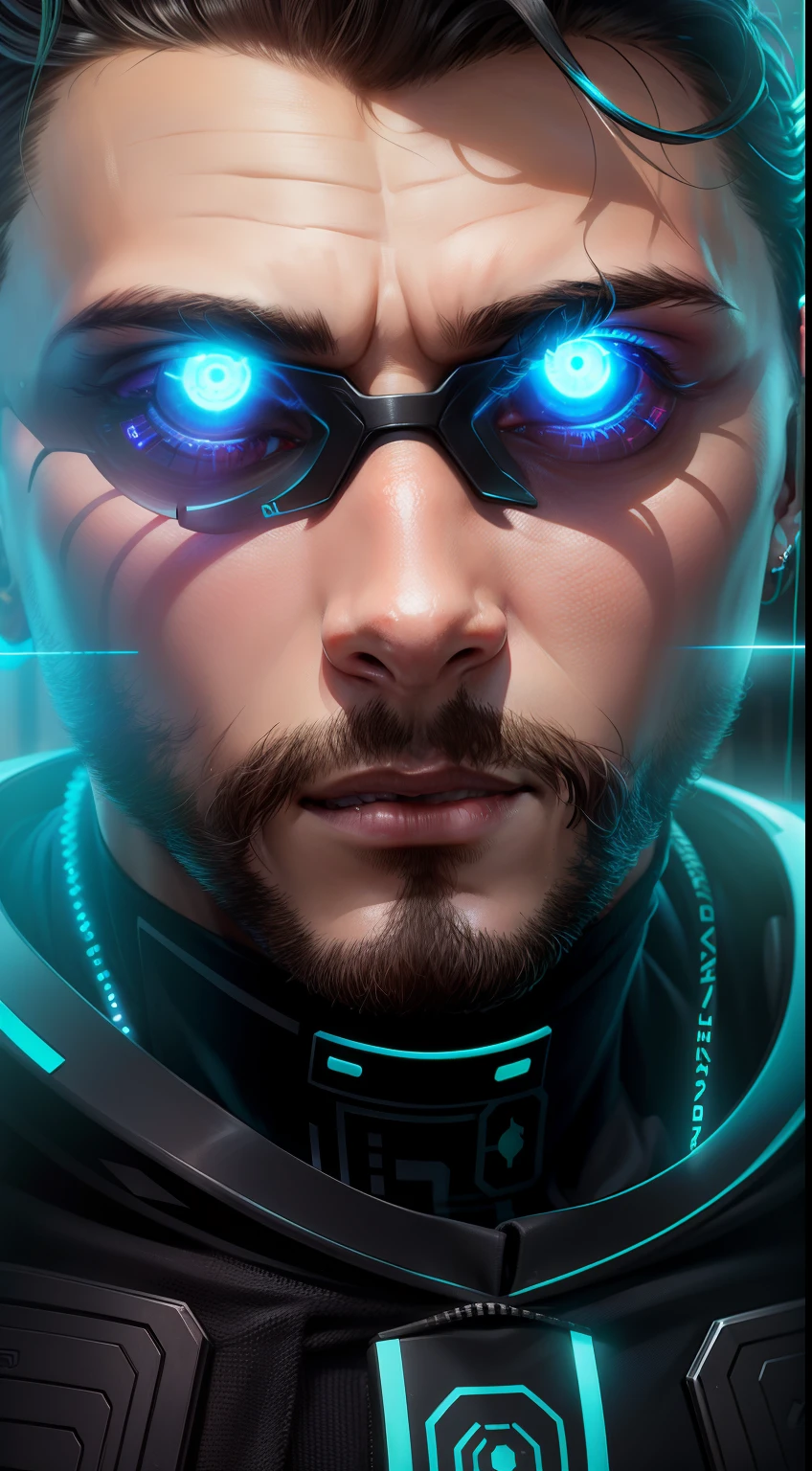 Change background cyberpunk handsome boy realistic face 3D