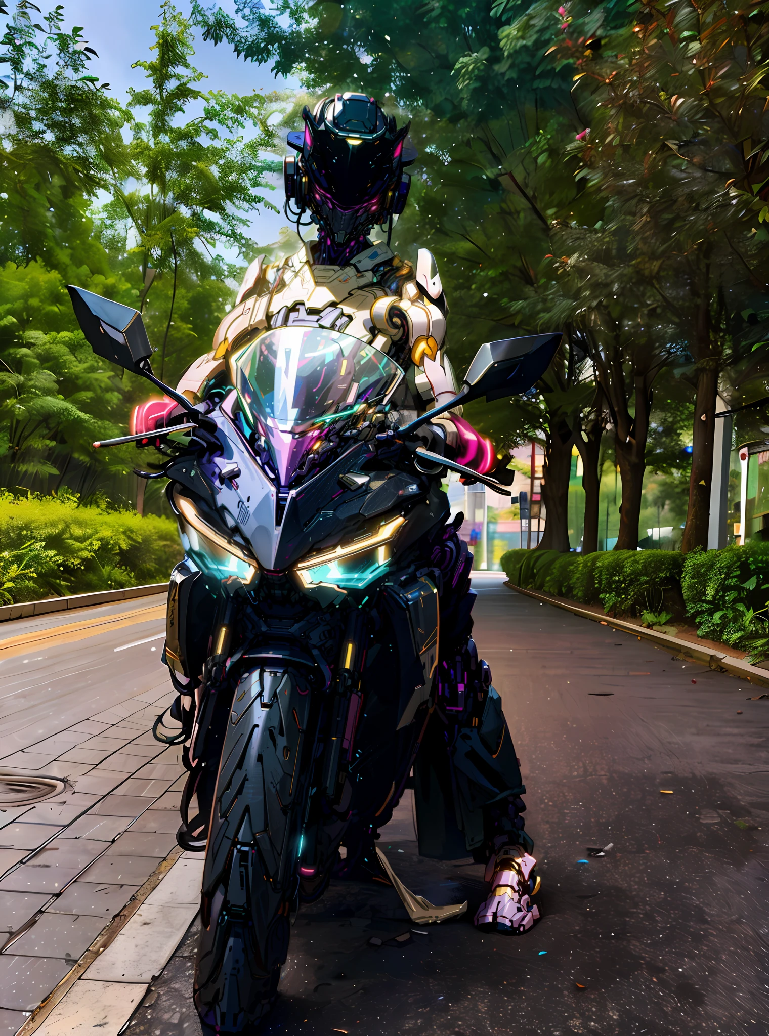half portrait, best qualtiy, tmasterpiece, 超高分辨率, (photograph realistic:1.4), ultra-realistic realism, dream magical, metallic luster, ((afofuturism))
1 boy,Mechanical prosthesis,mech coverage,Fluorescent mech armor,
neon accent lighting,(Vibrant glow:1.2),Dynamic colors,Striking contrast,futuristic vibe,electric energy,reflective surface,
Cyberpunk AI, neonlight, deep space background,Full body mechanical armor