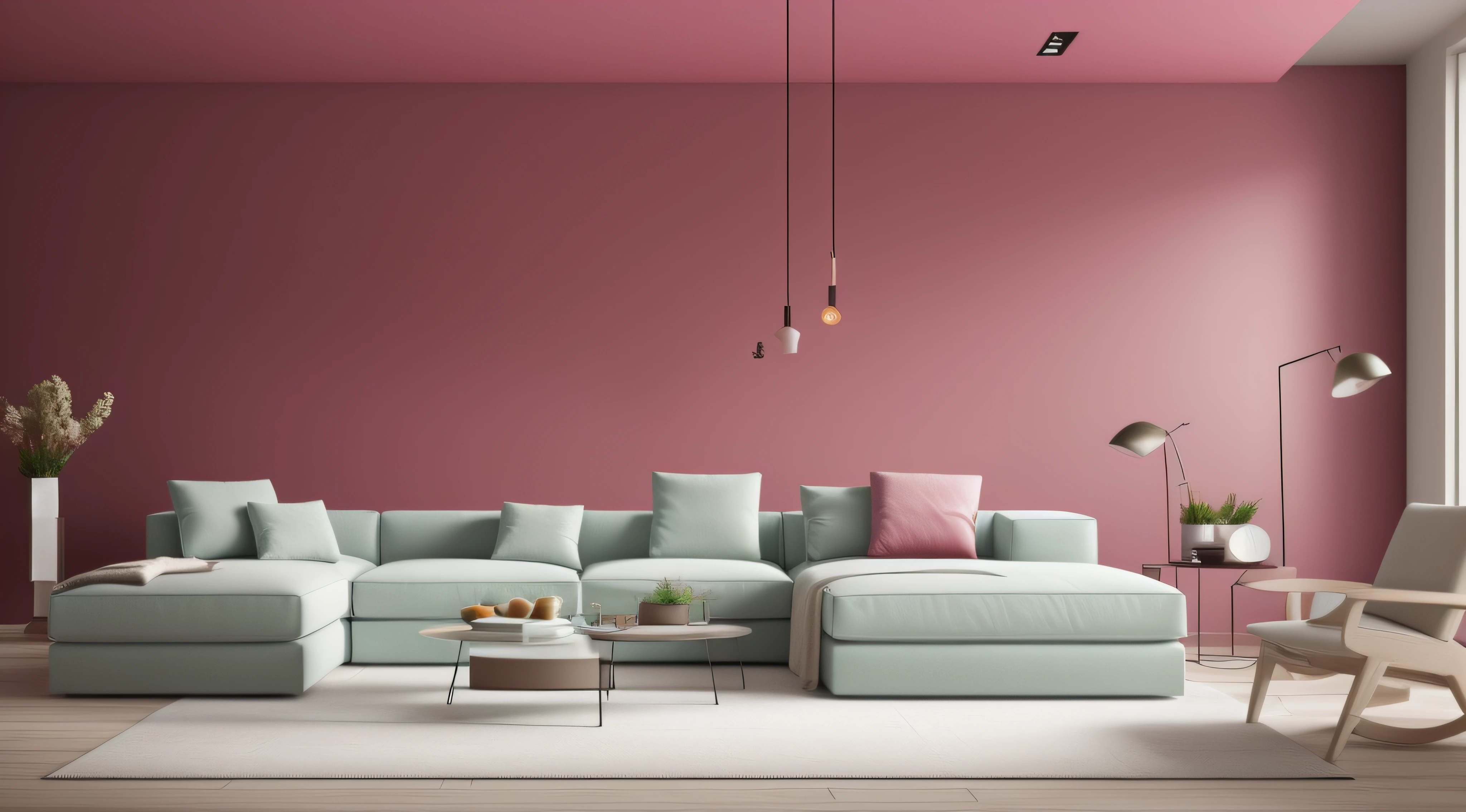 (A minimalist wall with a soothing Fuchsia Crayola color)