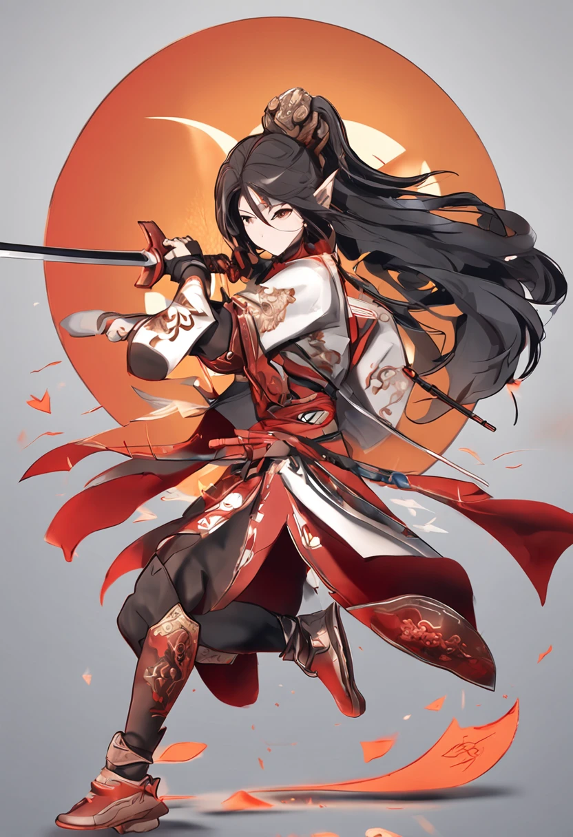 A young female swordsman in ancient China,3D shaped face,Fierce eyes,Fair and delicate skin,Exquisite facial features,Put on lightning。Chinese big knife,Glow,Glow,fire glow,impact,blasts,red colour,Orange colors,Long shots,full bodyesbian,Swoop punch,motionblur,Fine depiction,realistic detail,Complex scenes。hyper realisitc,unreal-engine,3Drenderingof,oc rendered,HD C4,8K -- with 1:1 --s 180 --niji 5