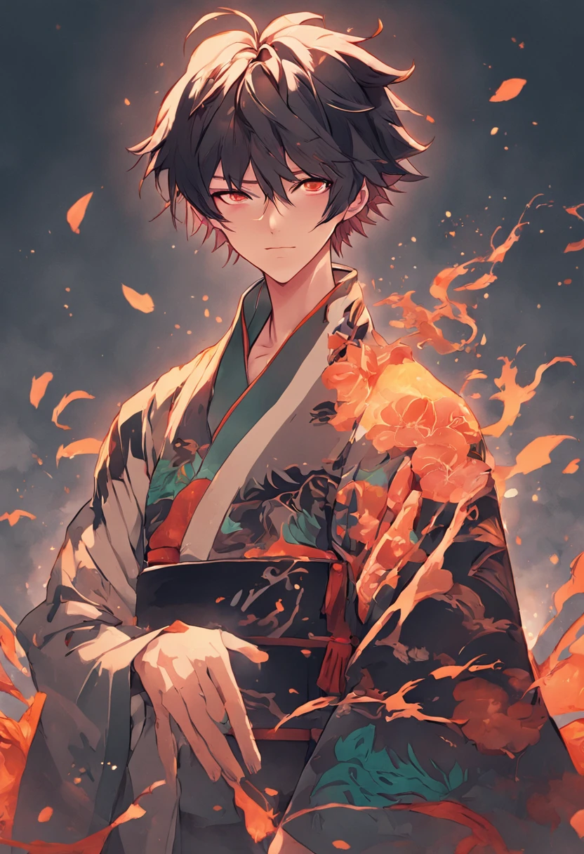 Anime - A stylized image of a man in a kimono holding a mask, handsome guy in demon killer art, heise jinyao, handsome japanese demon boy, Inspired by Bian Shoumin, Anime portrait of a handsome man, Keqing from Genshin Impact, demon slayer rui fanart, Inspired by Seki Dosheng, official fanart, by Yang J, offcial art