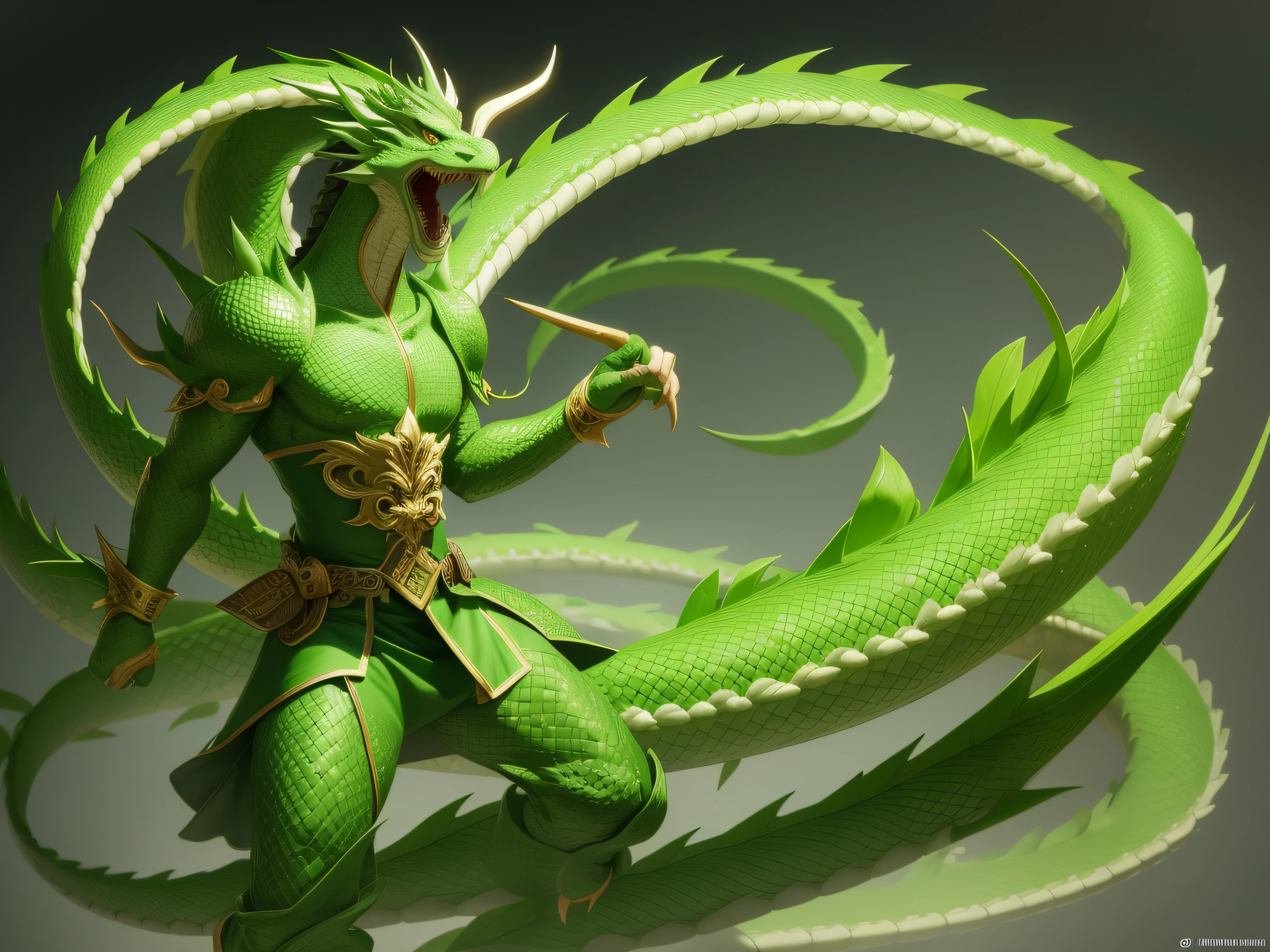Green Dragon, chinese dragon concept art, Dragon Art,, Chinese Dragon, smooth chinese dragon, dragon design language, A dragon, Dragon tail, No wings