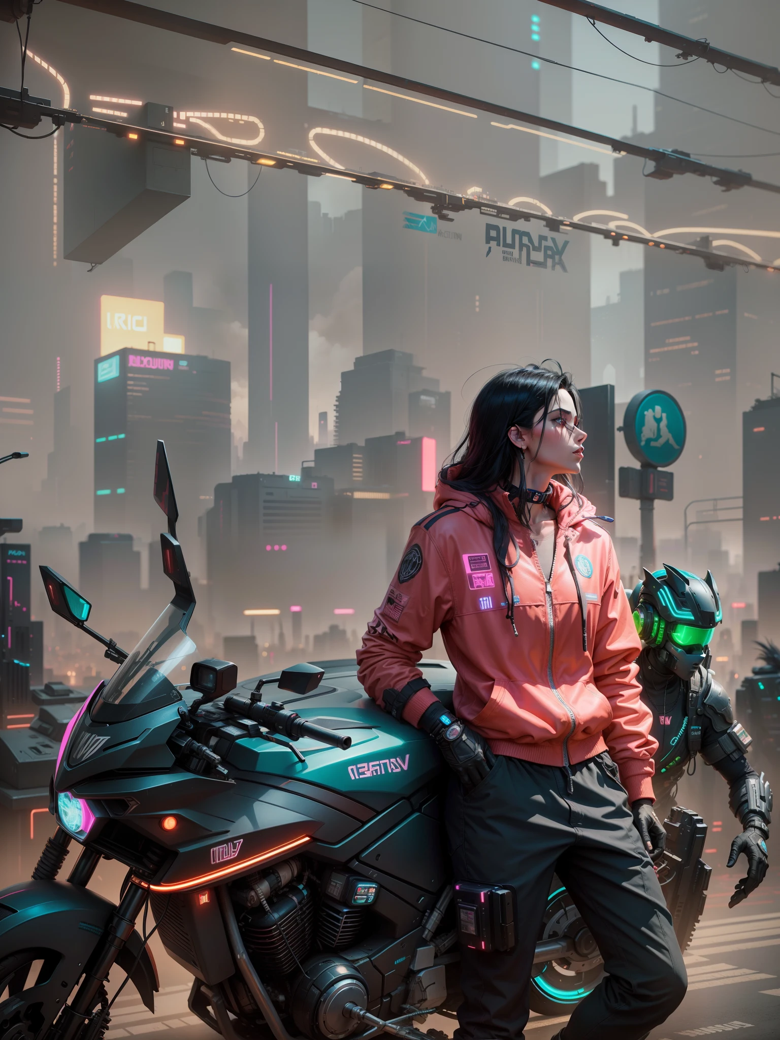 Neon cyberpunk city