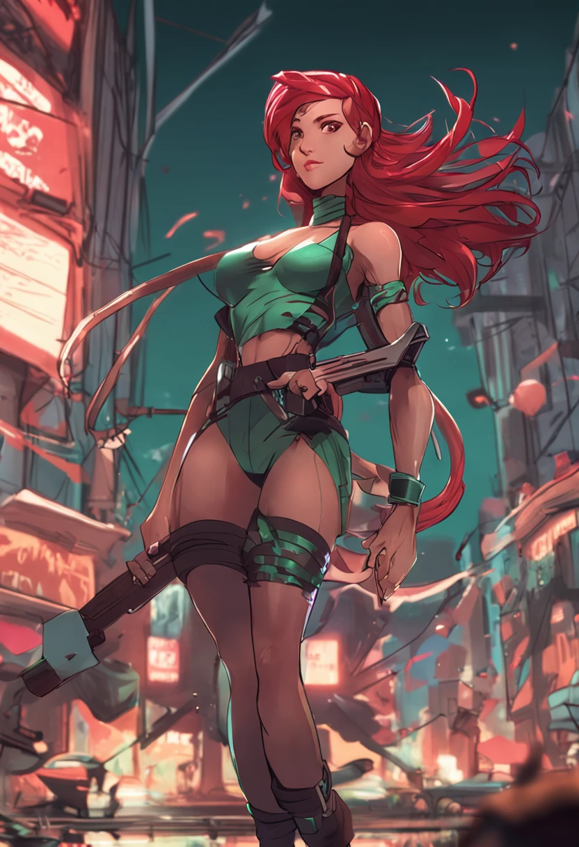 masterpiece, best quality, 1girl with red hair and ponytail with green eyes, 1boy, standing sex, doggystyle, naked