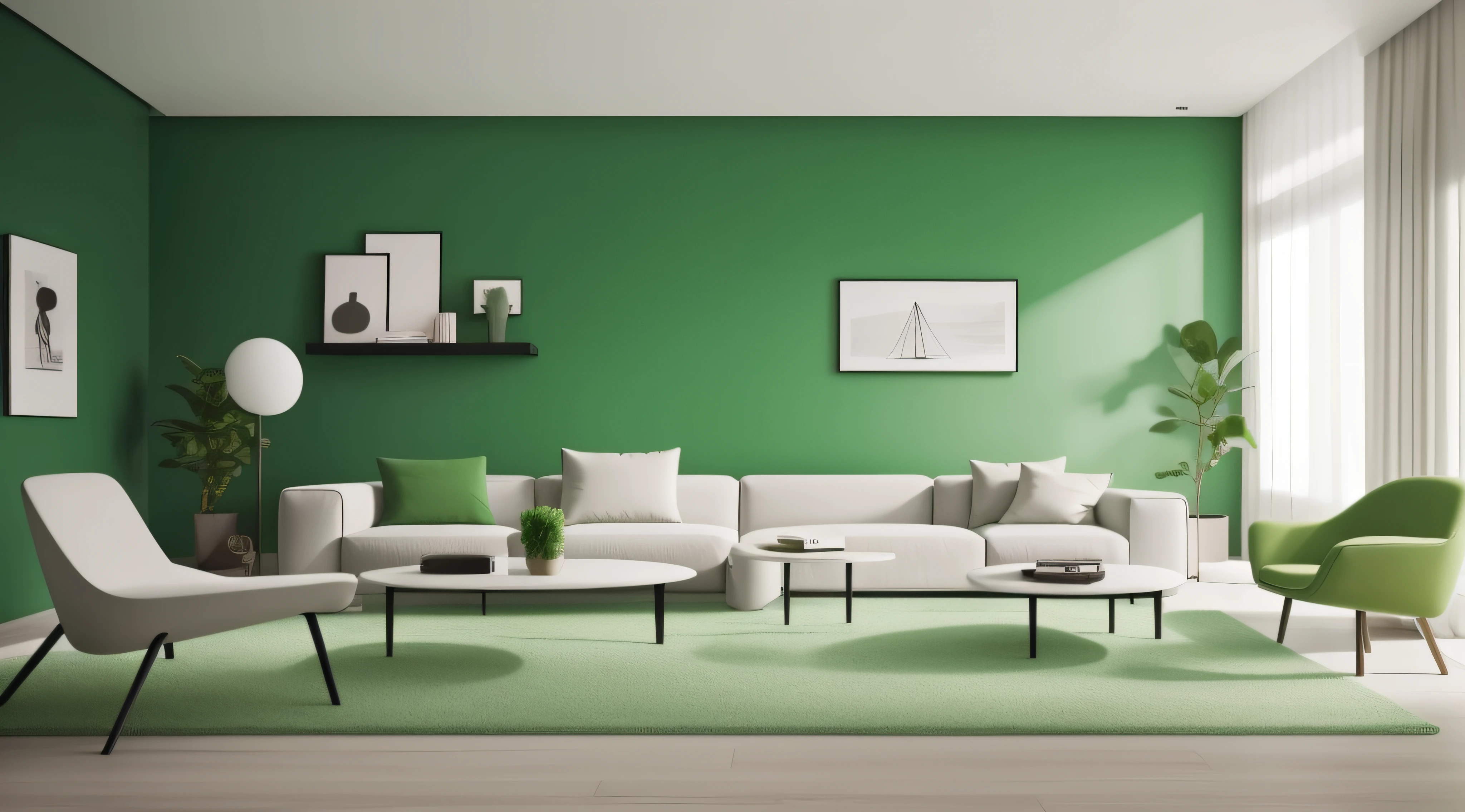 there is a couch and a table in a room, apartment with acid green walls, minimalist design, modern, minimalist interior design, modern minimalist, modern and minimalist, minimal modern, apartment design, modern interior design, interior, modern minimal design, empty solid wall