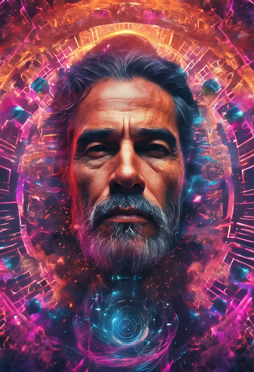 hombre en el centro, en medio del magico universo, cuerpo astral, eterico, Etheric atmosphere, Aurico