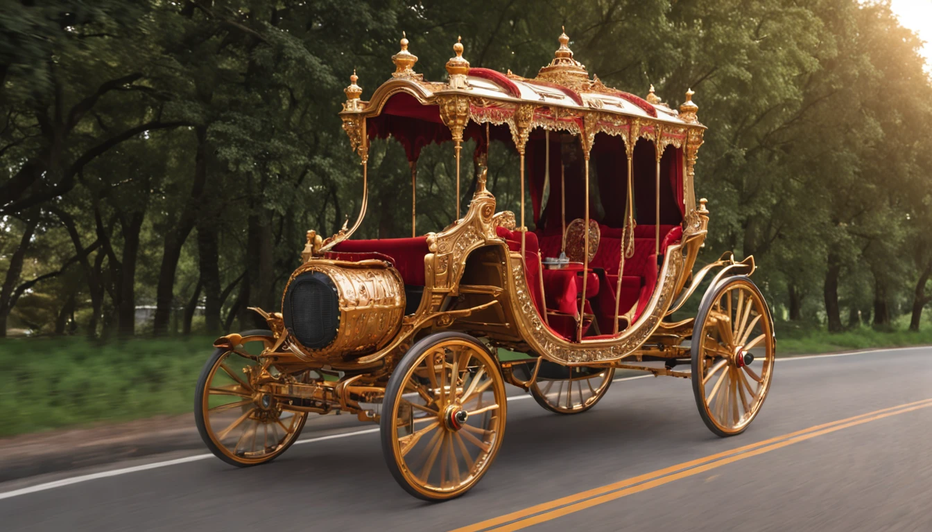 RAW photo, best, masterpiece, best quality, high quality, extremely detailed there RAW photo, best quality, there is a red and gold carriage with a lantern, carriage, illustration, highly detailed 4k digital art, 4k post, 4k post, kramskoi 4 k, amazing wallpaper, by Alexander Kucharsky, beautiful uhd 4 k art, car, beautiful digital artwork, 4k high resolution, fairy tale artwork, 8 k illustration,