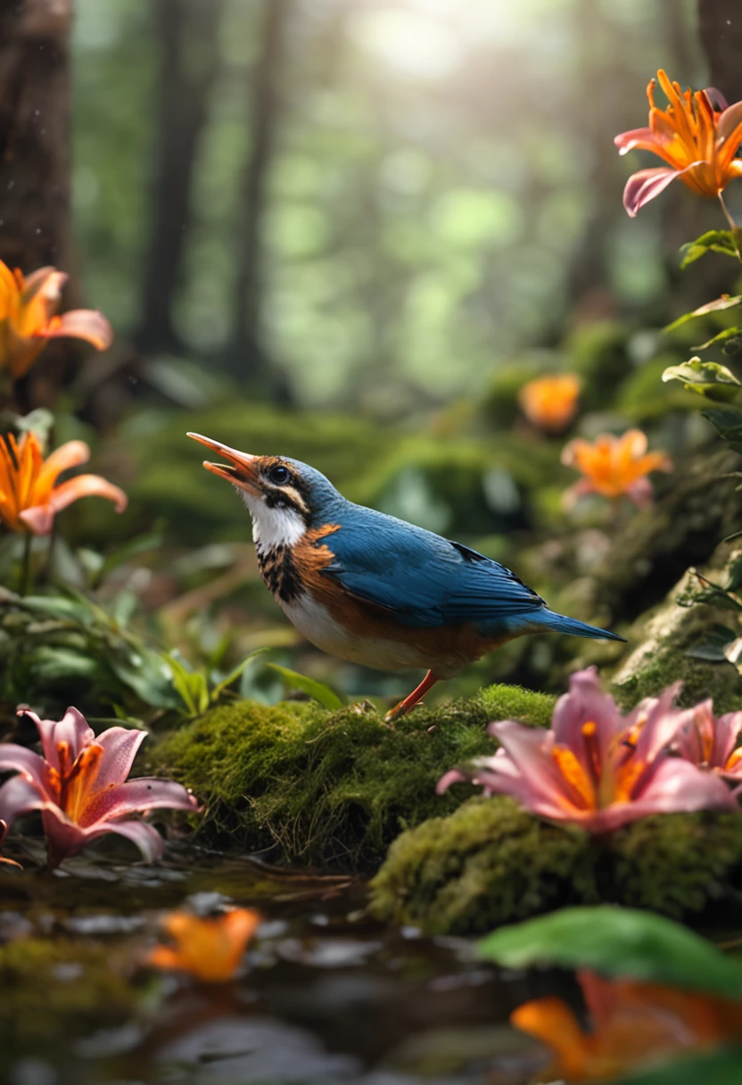 Lily is walking through the forest when she hears a faint chirping sound. She follows the sound and finds a little bird that has fallen out of its nest.