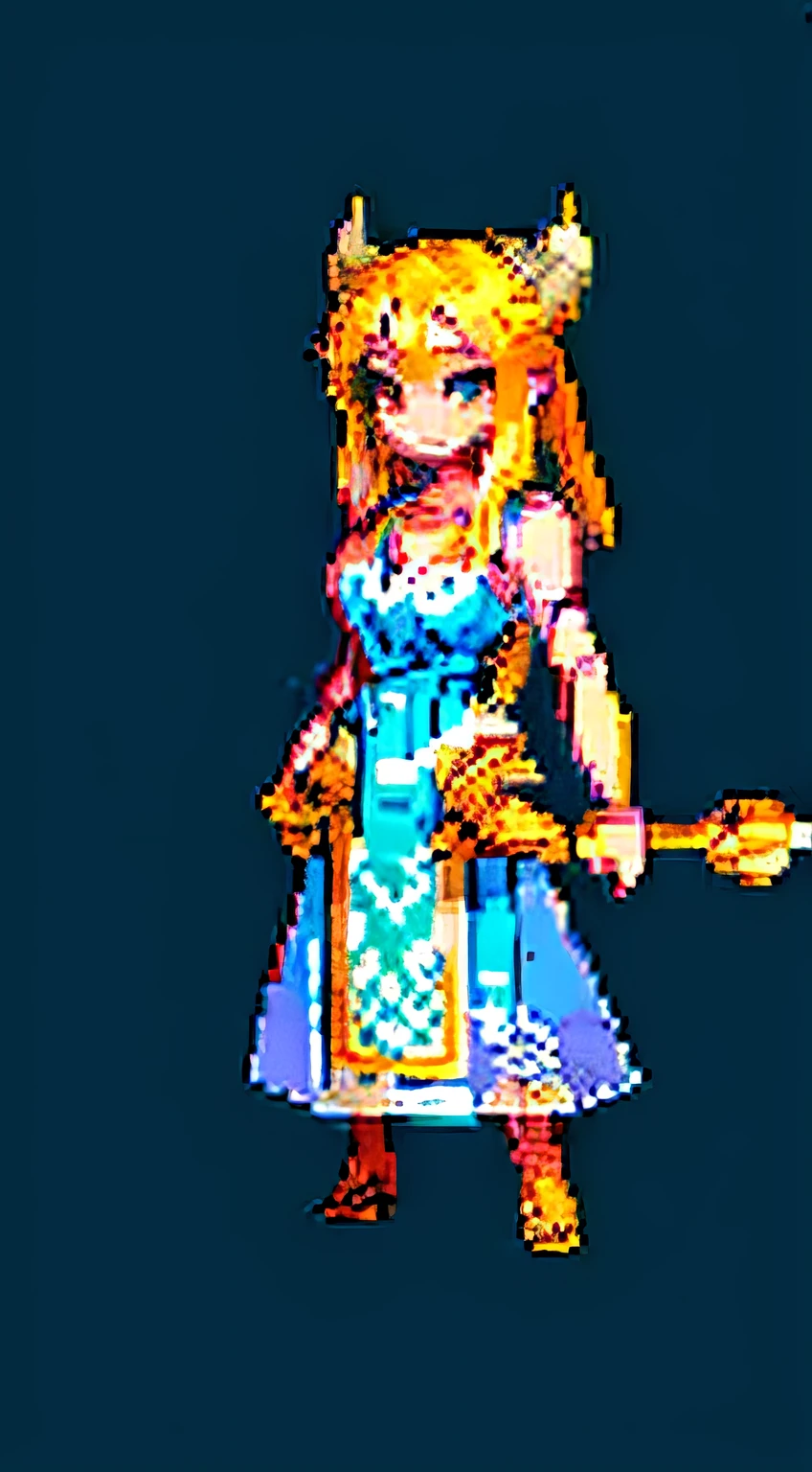 Sketch style,genie,Sketch style,Dress naturally,full scene,Blonde hair,Realistic style,Sit upright,throne,Devil's Horn