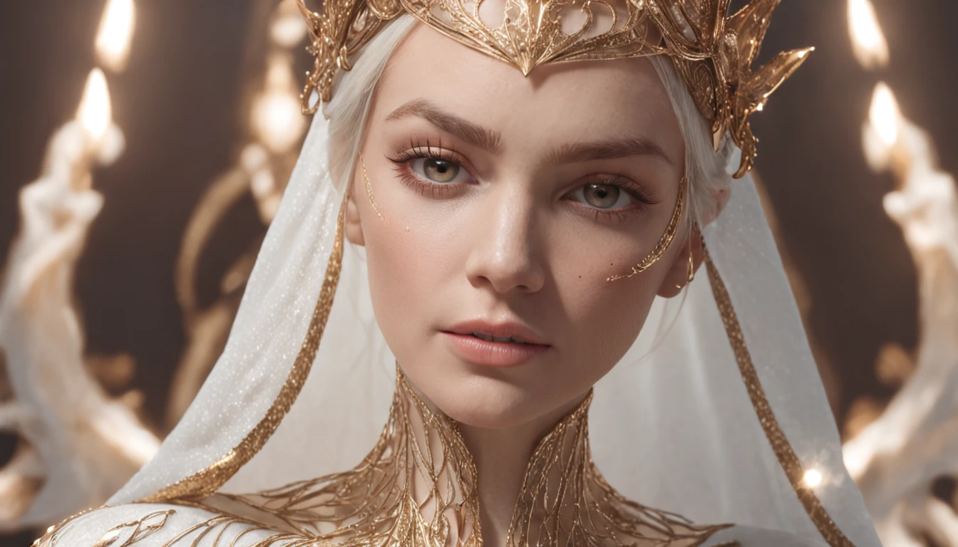 (masterpiece, top quality, best quality, official art, beautiful and aesthetic:1.2), (1girl), extreme detailed, (fractal art:1.3), colorful, highest detailed, perfect face, upper body, HDR, (praying:1.3), (white cloak golden lines:1.2), galaxy, (light streaks), striking visuals, (dynamic streaks, luminous trails:1.2), vibrant colors,
