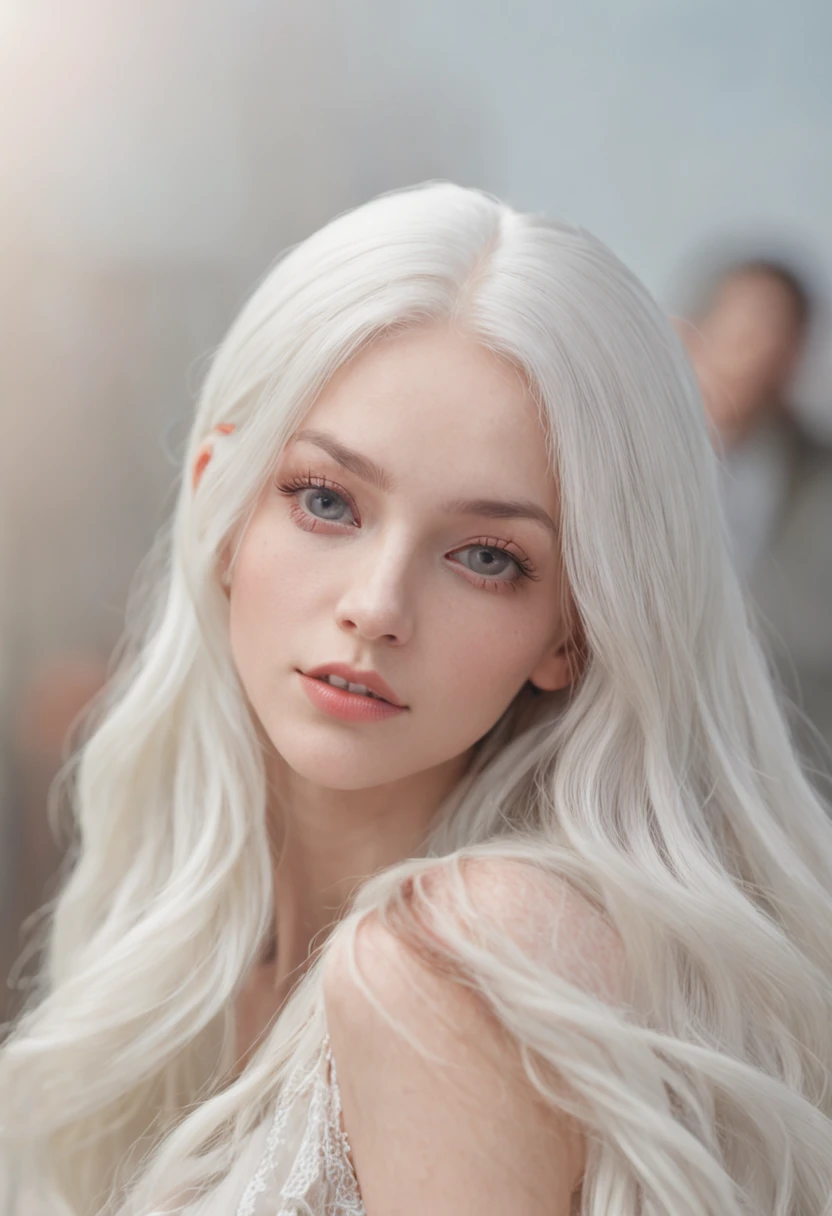 A woman with long blonde hair and blue eyes is posing for a photo, fantasy beautiful lighting, Karol behind uhd, 8k art german bokeh, beautiful fantasy portrait, perfect white haired girl, ethereal beauty, with white hair, beautiful fantasy art portrait, A girl with blonde hair, Beautiful blonde girl, fantasy portrait, beautiful soft lighting
