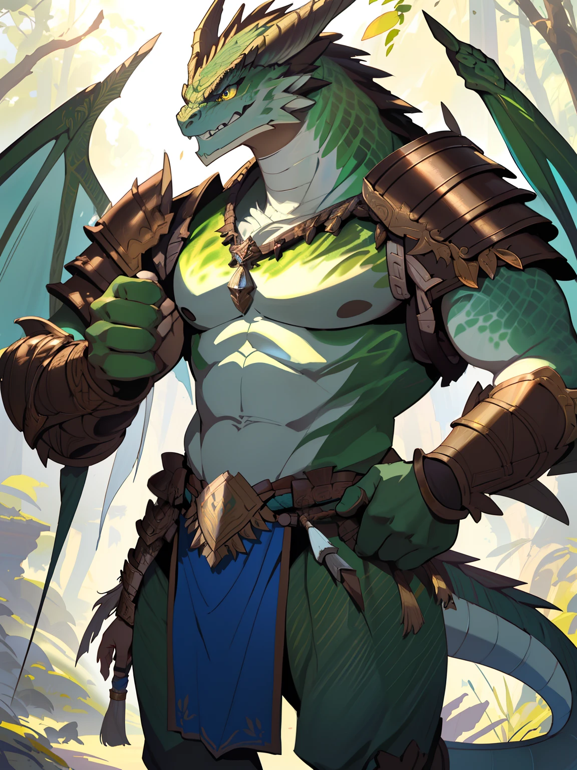 uploaded on e621, (male anthro dragon), standing, solo, muscle, detailed scale texture, old castle, (battlefield), (tribal clothing, ((long loincloth))), (shoulder armor, leg armor), blue body, white belly, dawn, shaded, dim environment, (art by chunie, (drakgem), ((rakisha)), (kontanagamori)), (front view), looking pleasured, [detailed background], detailed pupils, masterpiece artwork, caustics, rim lighting, single light source, sharp shadows, solo portrait, (digitgrade, toe claw), (kemono), by inessa garmash, greg rutkowski, pino daeni, ruan jia