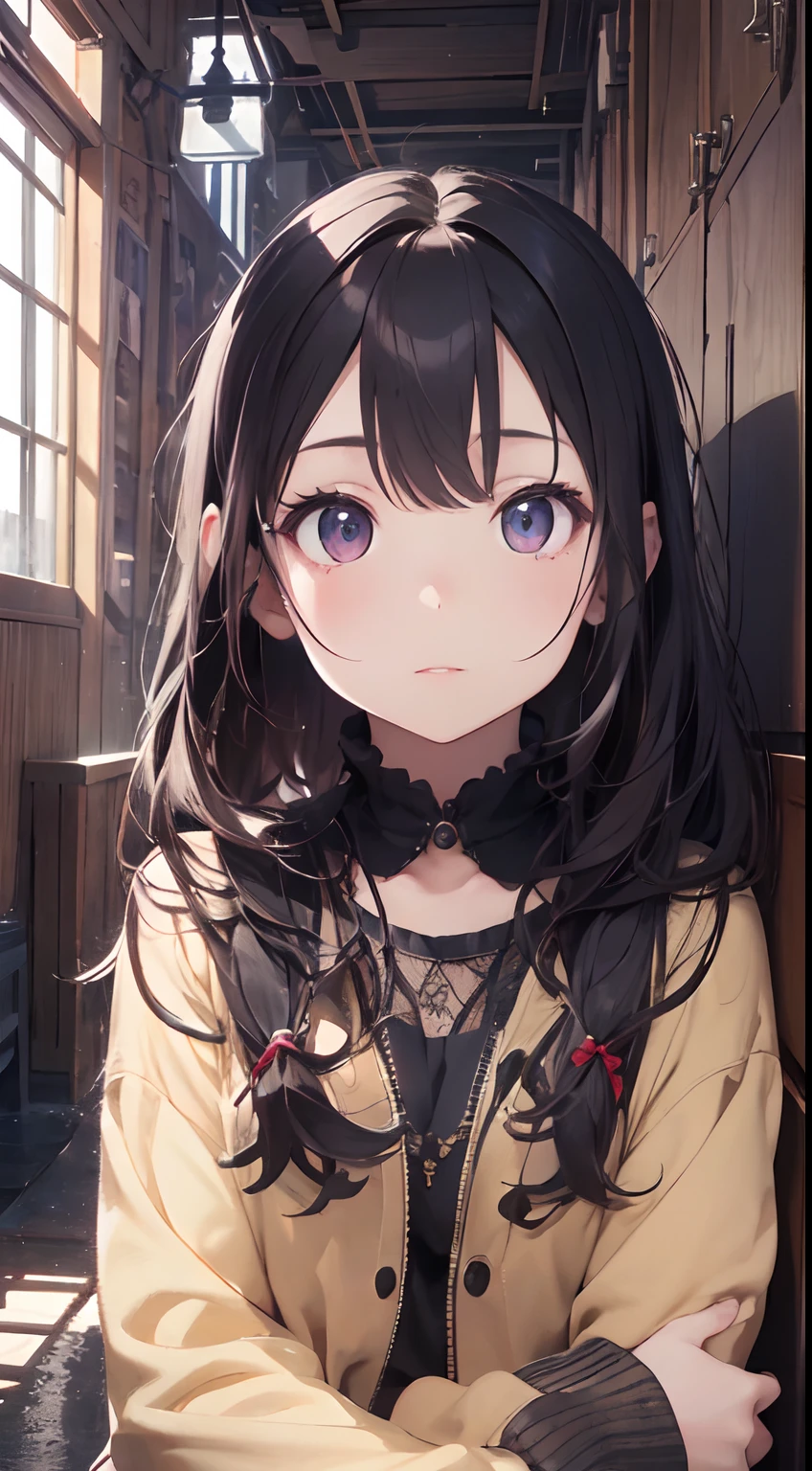 portrait of a beautiful girl、Delicate、detailed、masterpiece、Real Stick、3D background、Backgrounds with depth、Realistically exaggerate changes in material texture、Exaggeration of gloss、The best transcendental virtuosity, full body till knees