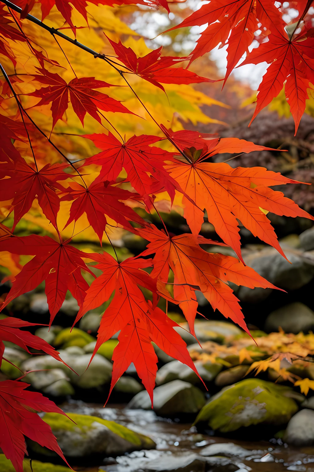 hightquality,Large autumn leaves fill the screen , Japanese maple,FujifilmXT3