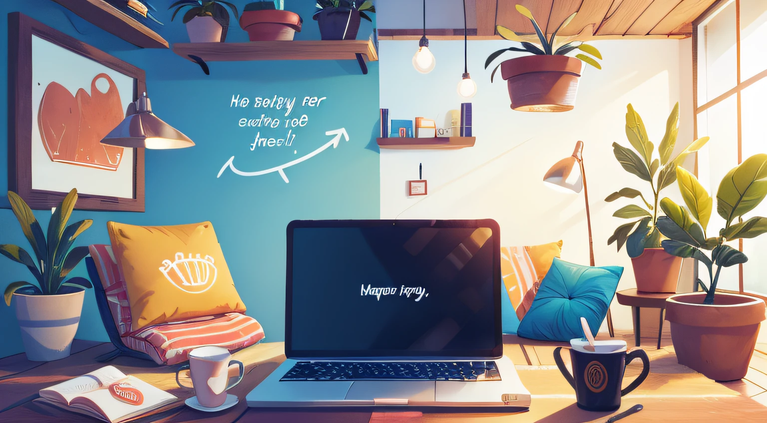 online shopping environment with happy and relaxed theme