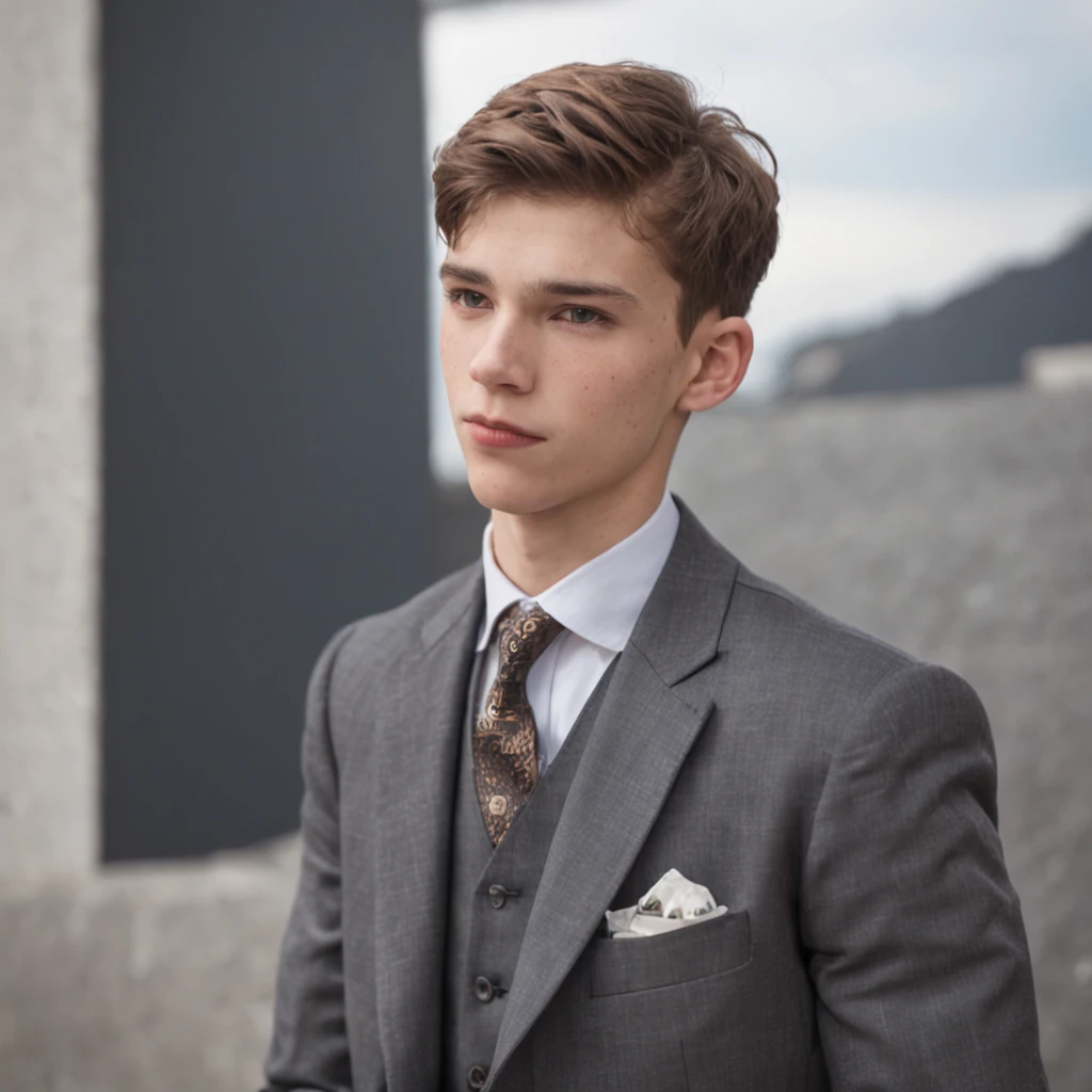 Best Quality, 8k resolution, cinematic lighting, NBA Draft, 1boy, 18 years old, a basketball prodigy, a nice suit, waiting to be drafted, caucasian, handsome