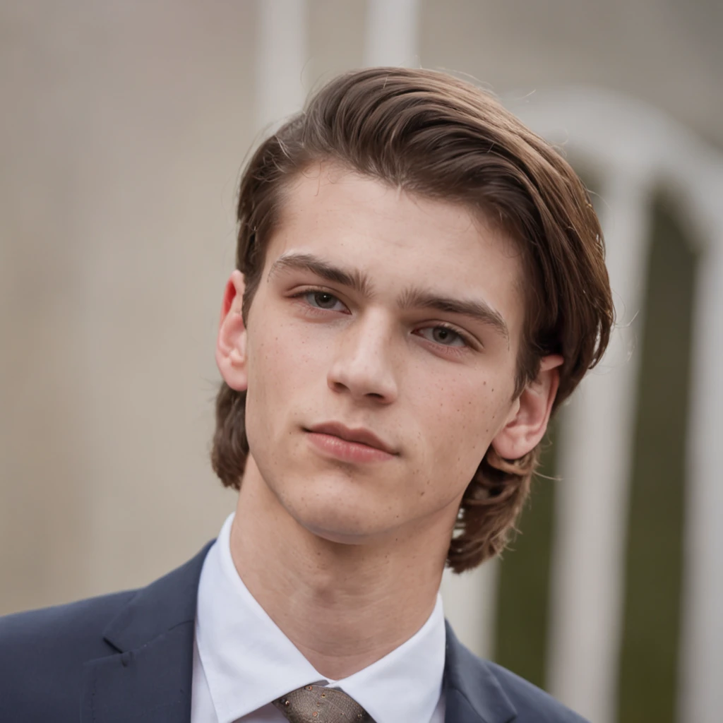 Best Quality, 8k resolution, cinematic lighting, NBA Draft, 1boy, 18 years old, a basketball prodigy, a nice suit, waiting to be drafted, caucasian, handsome