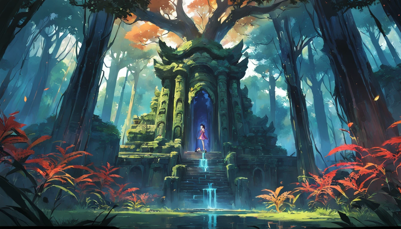 There is a mysterious temple in the primeval jungle，Complicated details