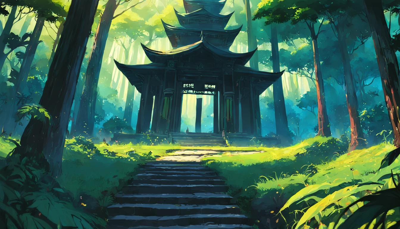 Temple，the lush vegetation，Hidden trails，