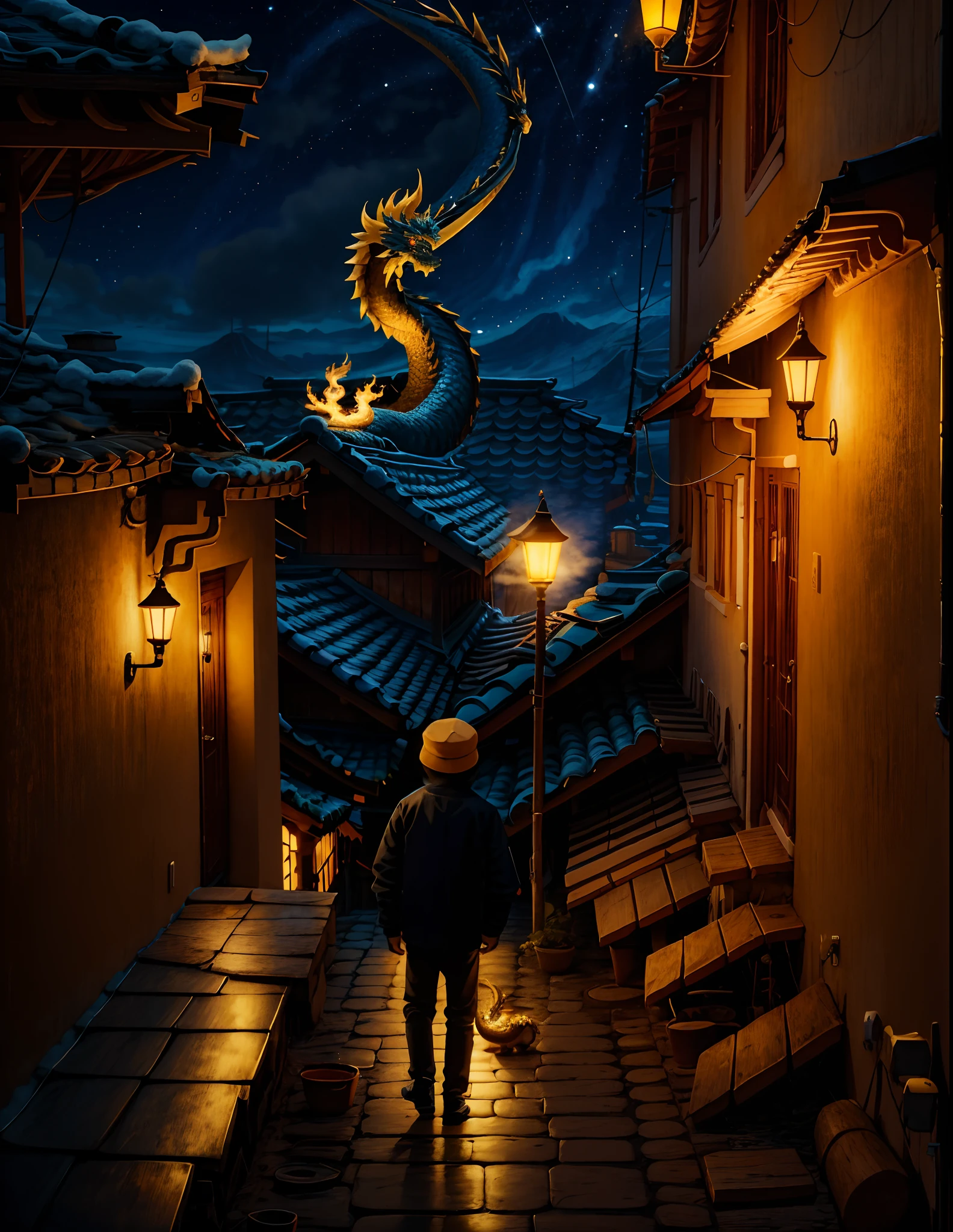 Two-quarters view,(Shota,Golden hair,toddlers,Red eyes,Libido boy,mascle)Dragon's horn ,adolable, standing on your feet, Master masterpieces, A high resolution,8K,detailedbackground,high high quality,独奏,shorter pants,城市,the night,Roof side,starlights,Pixel-style