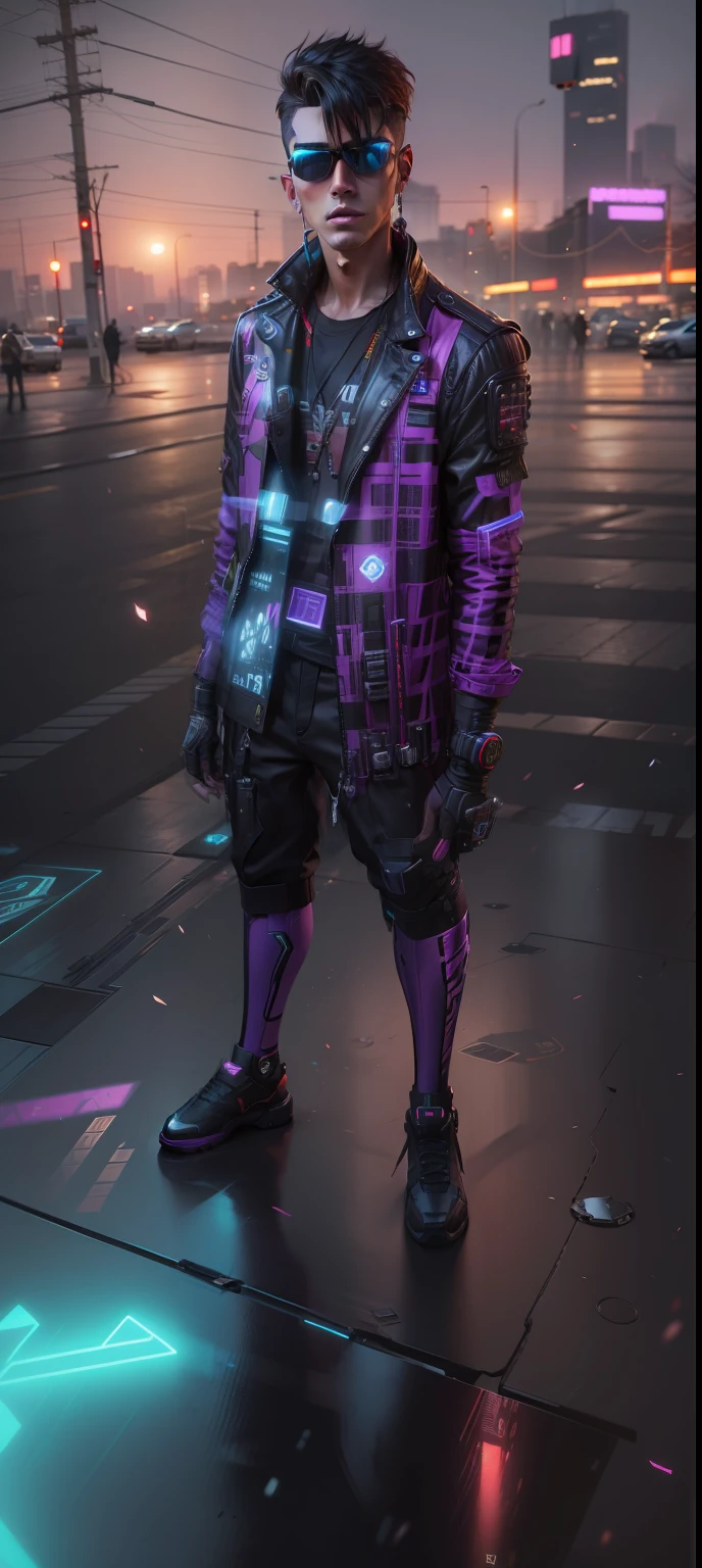 Change background cyberpunk handsome boy, Realistic , 8k, Ultra Realistic,