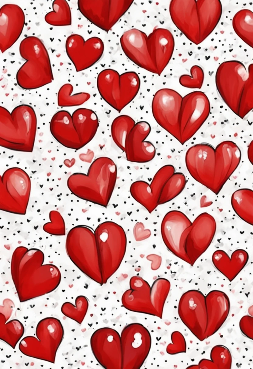 Beautiful girl with black hair bob cut::style Pointillism style、It is made up of hearts of various sizes、Clear heart with red color、Highly detailed ::n_style Illustration、Photorealsitic、glitched、highcontrast ::seed 1234